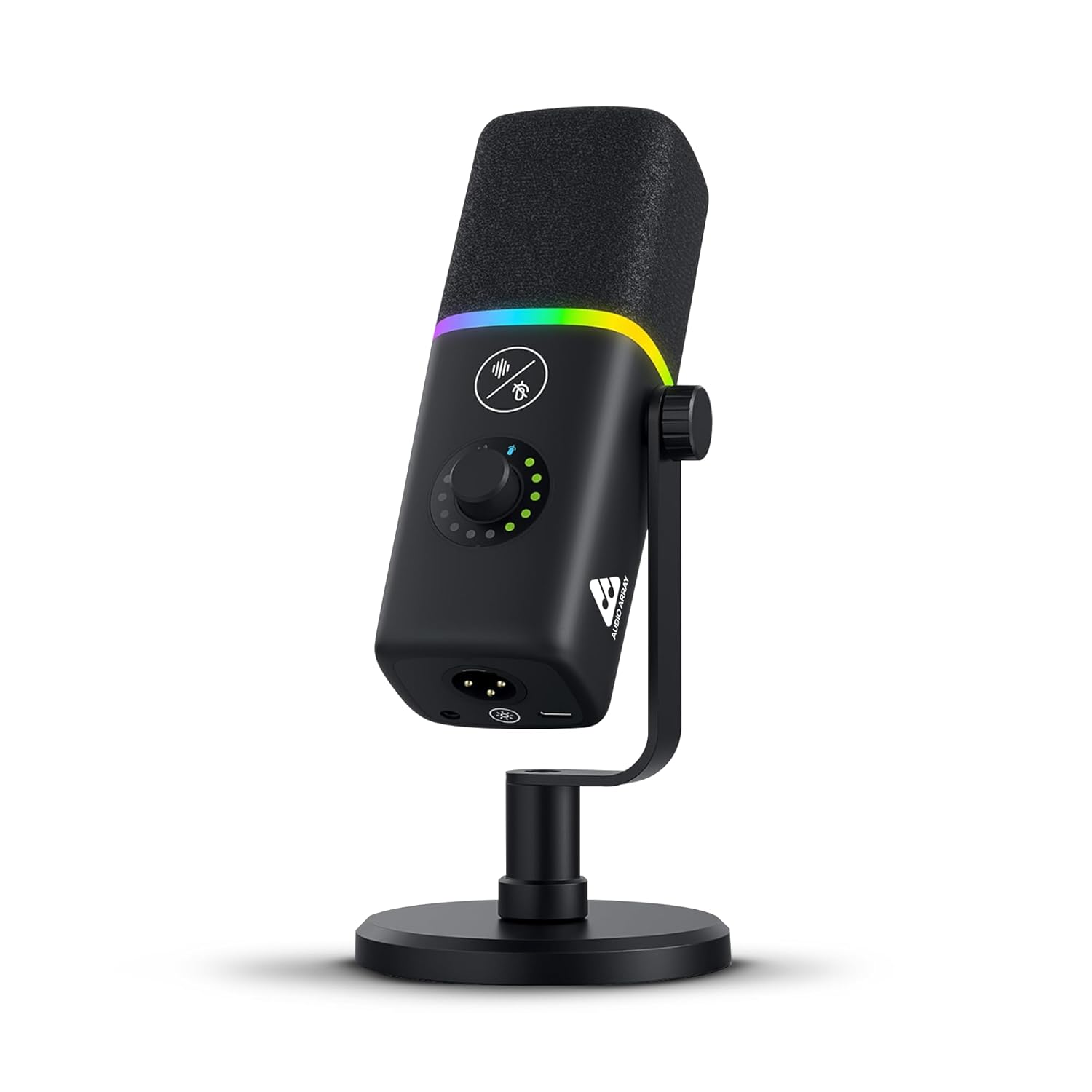 Elevate Your Audio Experience with the Audio Array AM-C45 XLR/USB Professional RGB Dynamic Podcast Microphone