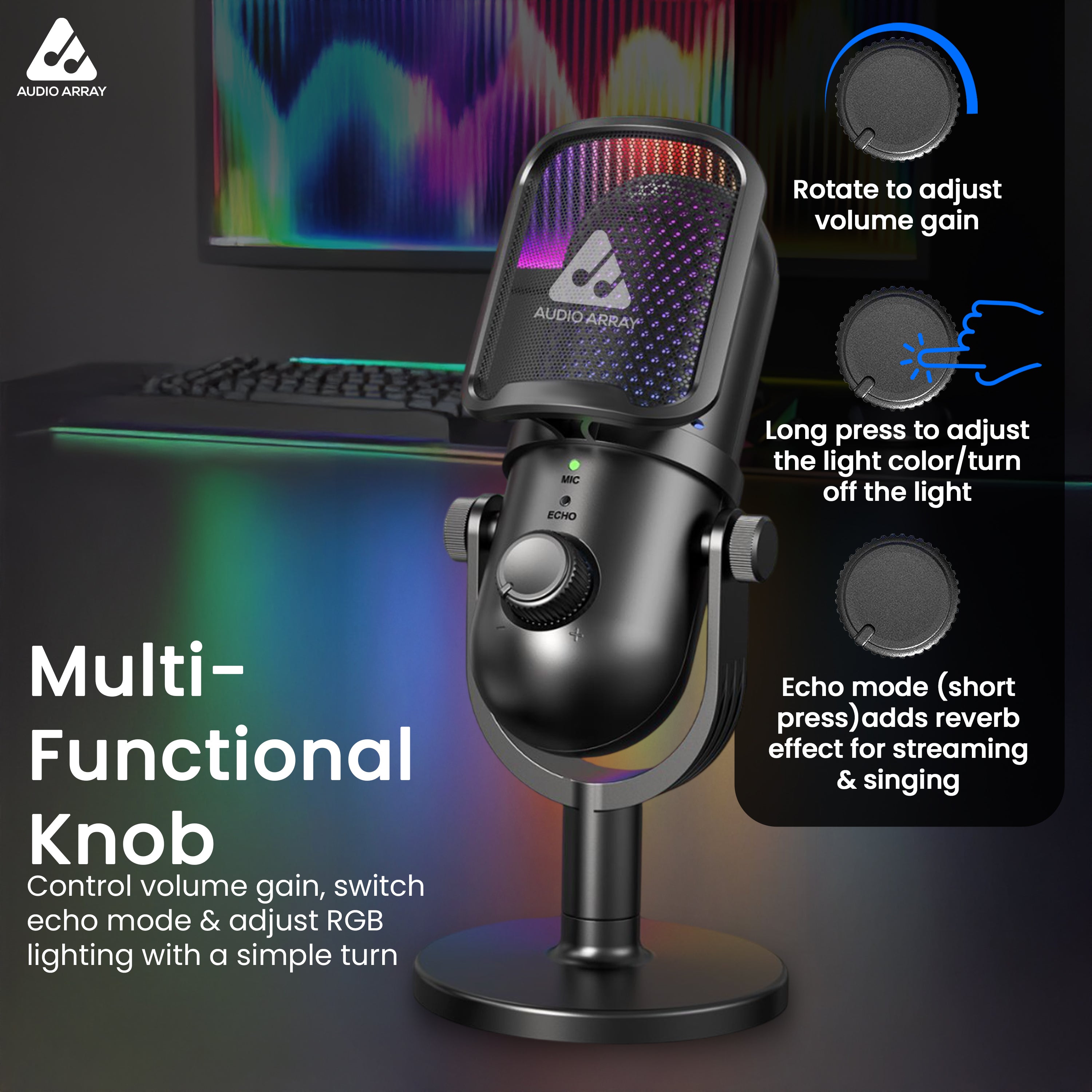 Audio Array AM-C47 RGB USB Condenser Mic Kit