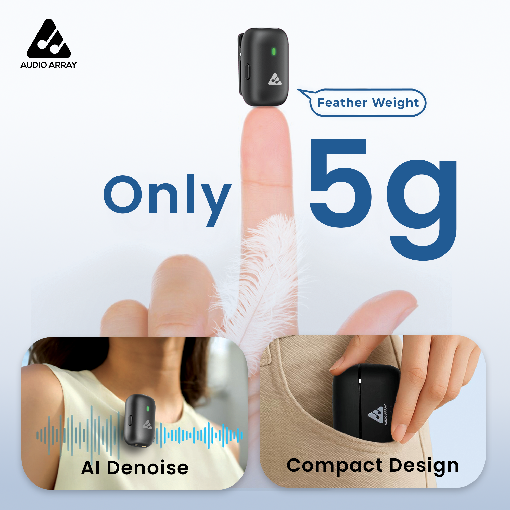 Audio Array Mini Wireless Lavalier Microphone AM-W19