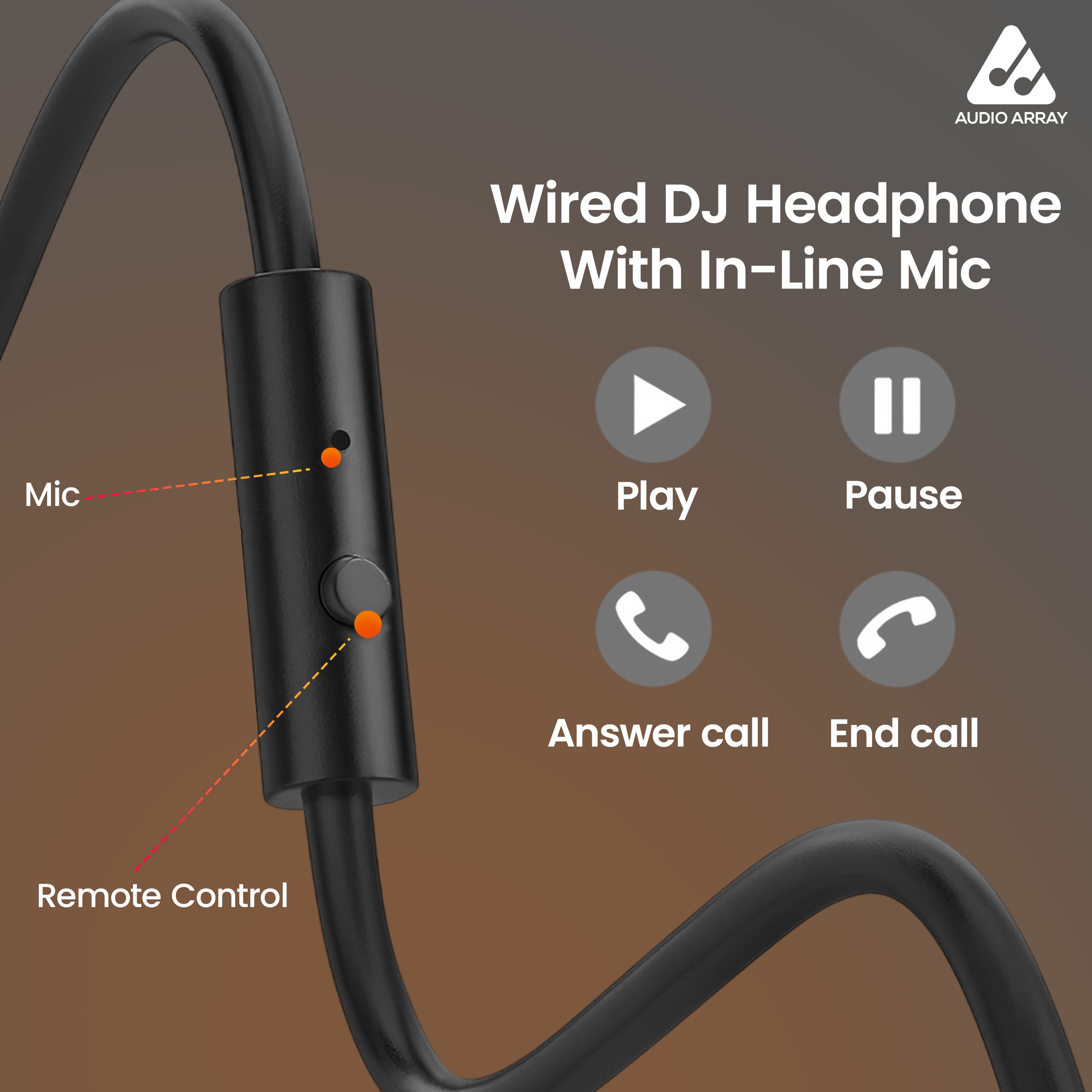 Audio Array AH-50 Professional 50mm DJ Monitoring Headphones