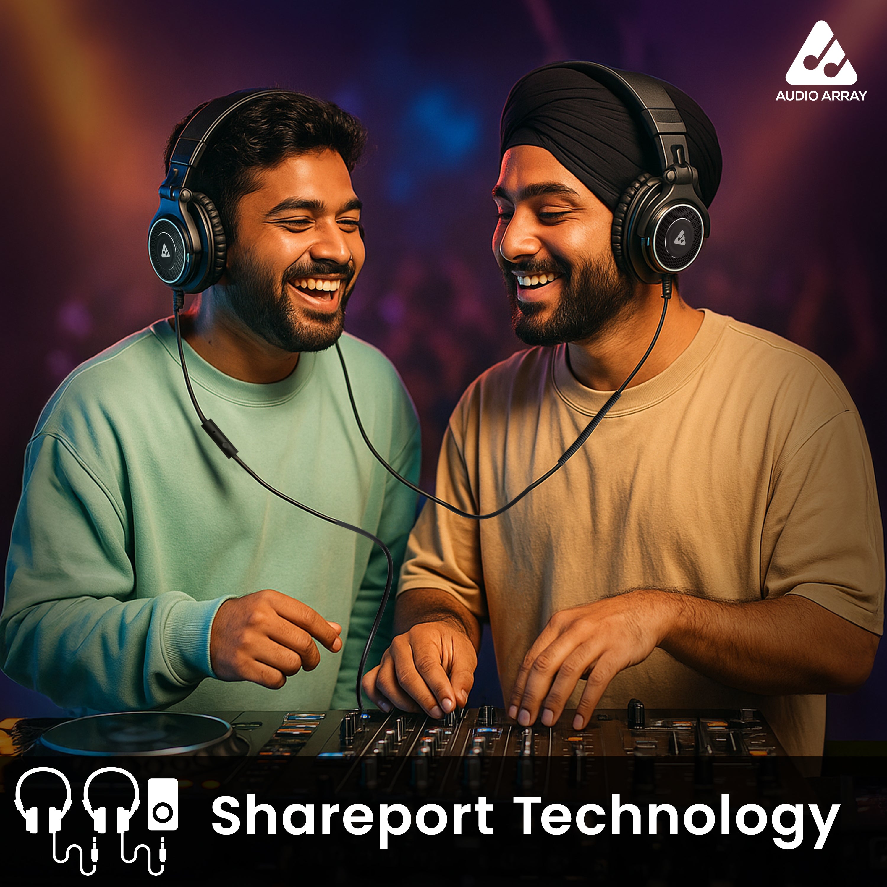 Audio Array AH-50 Professional 50mm DJ Monitoring Headphones