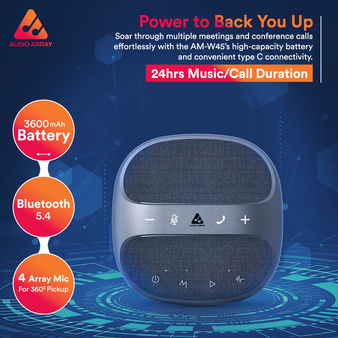 AM-W45 Wireless Conference Microphone with Speaker