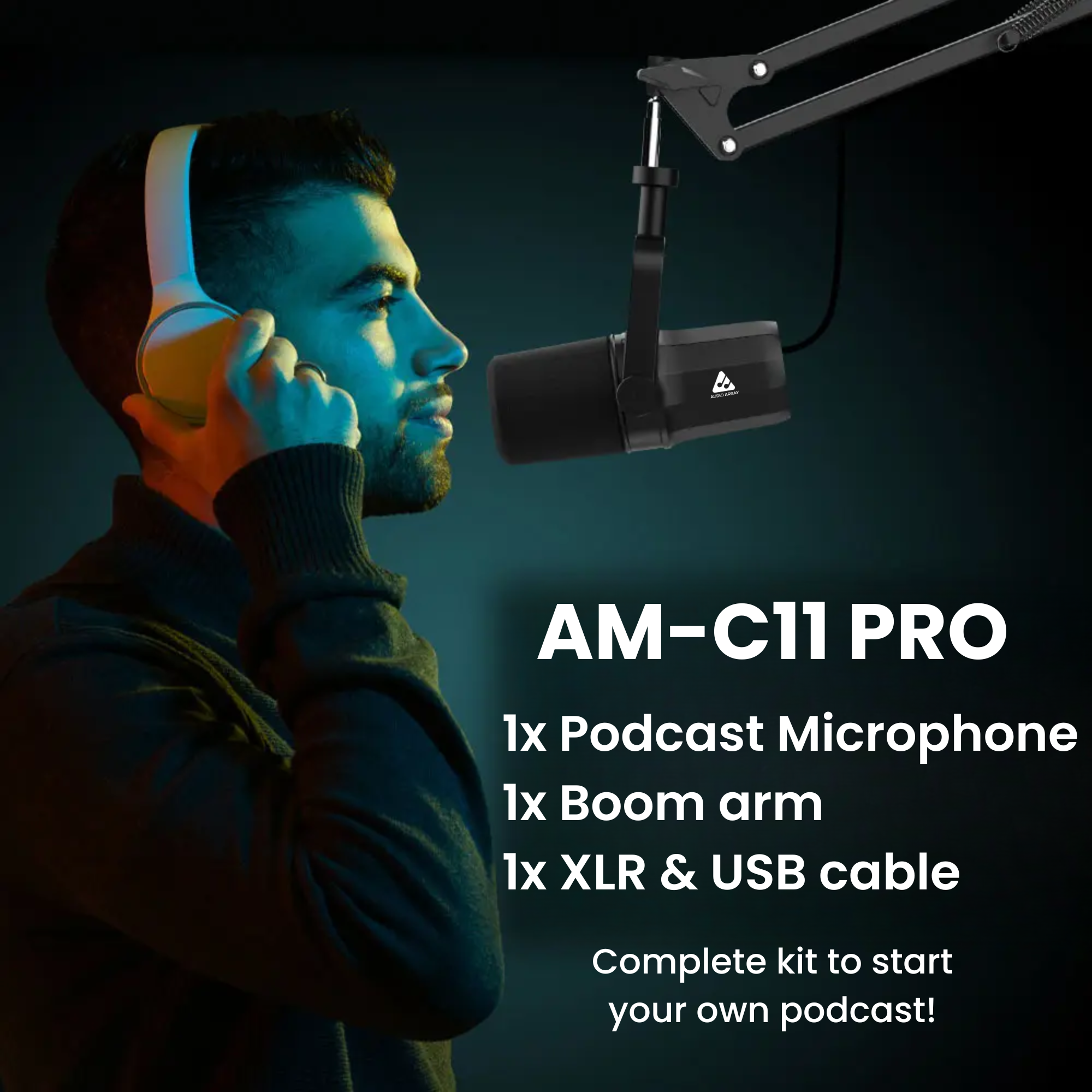 Audio Array AM-C11 Pro XLR/USB Professional Dynamic Microphone Kit