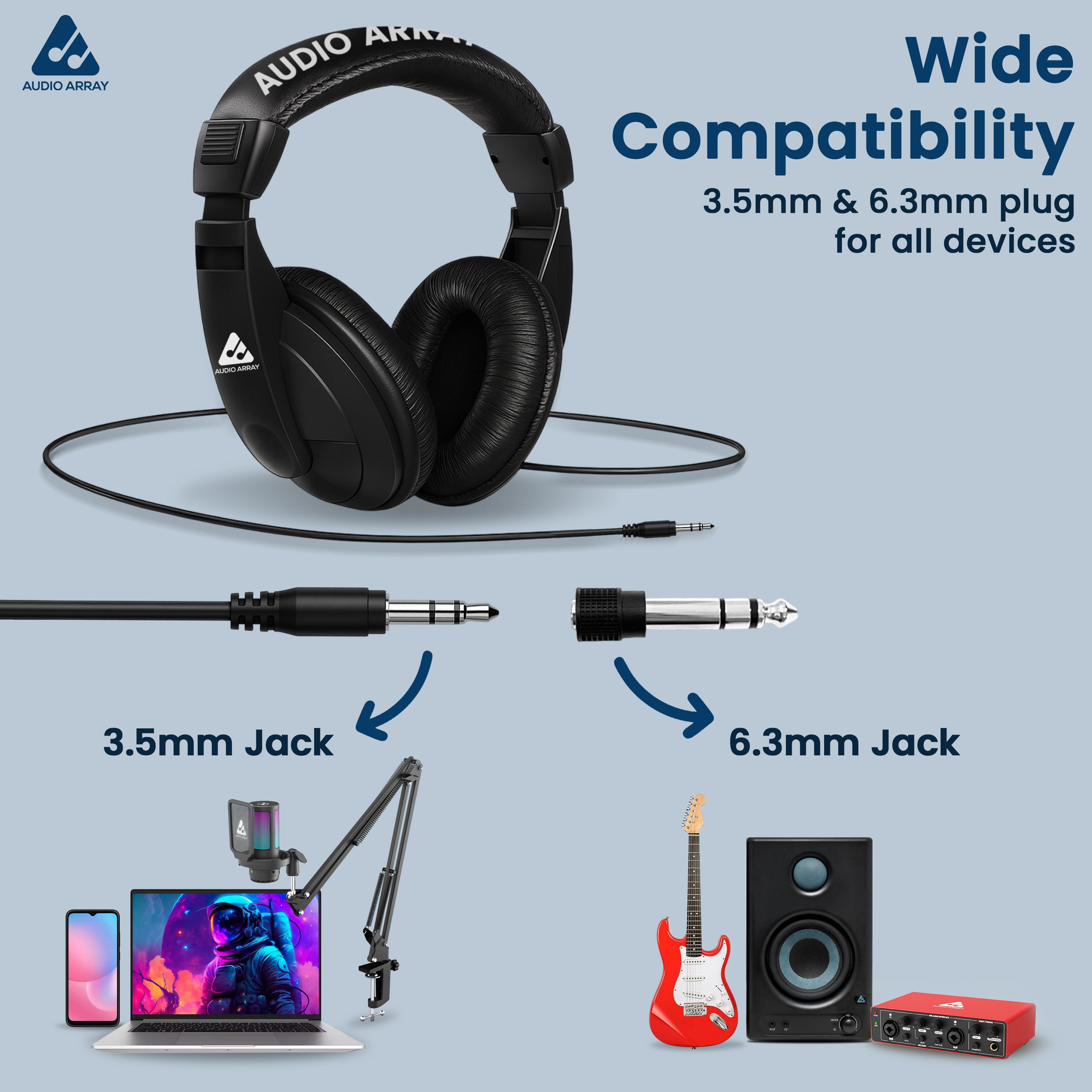 AH-45-BK Studio Monitoring & Live Recording Headphones