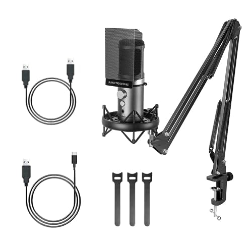 AM-C25 USB Plug & Play Condenser Microphone Kit with Boom Arm & Pop-filter