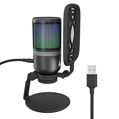 AM-C23 Anti Interference Metal Tube RGB USB Microphone