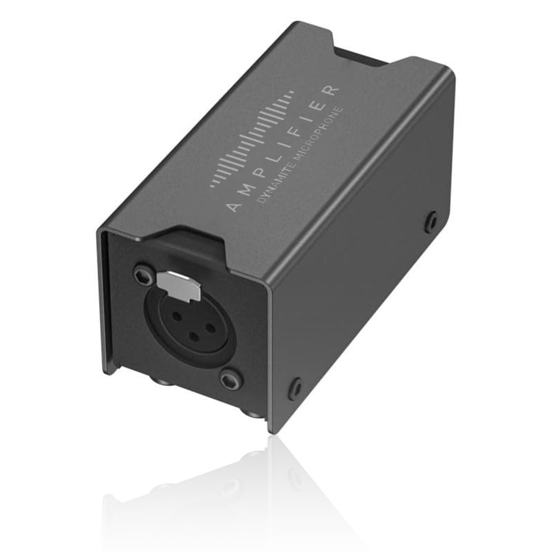 MIC BOOSTER P1 – Preamplificatore Microfono Dinamico +25 DB, Alimentazione Phantom, Compatto E Robusto, Per Uso Professionale