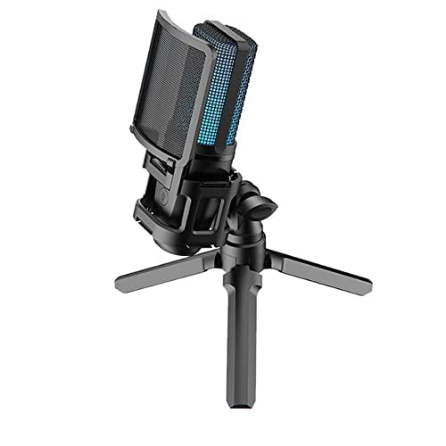 AM-C32 Professional RGB USB Condenser Microphone with Tripod/Pop Filter