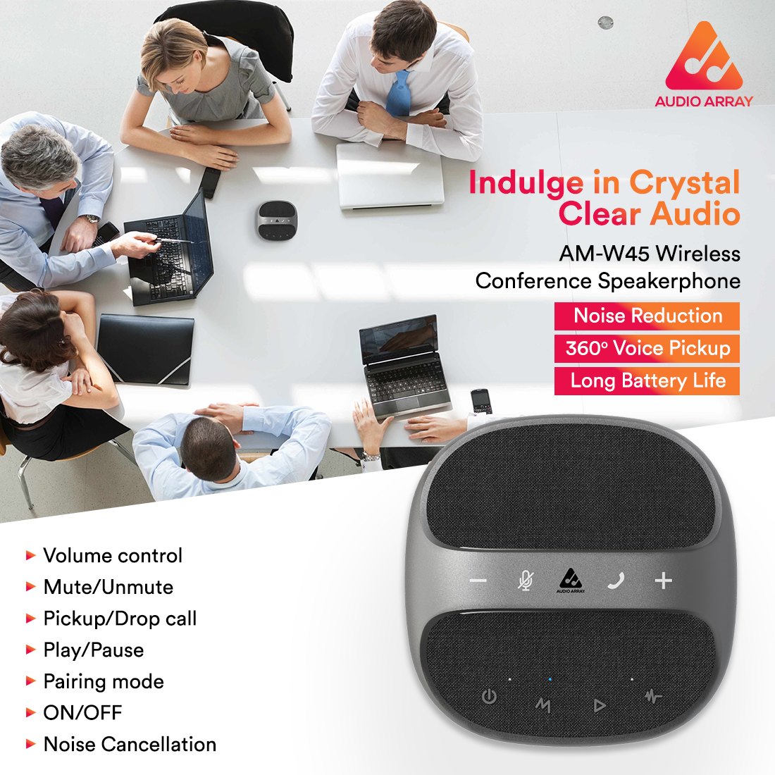 AM-W45 Wireless Conference Microphone with Speaker