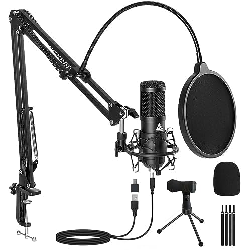 Home Studio Setup - Audio Interface, Condenser Microphone Kit, Speaker Stands