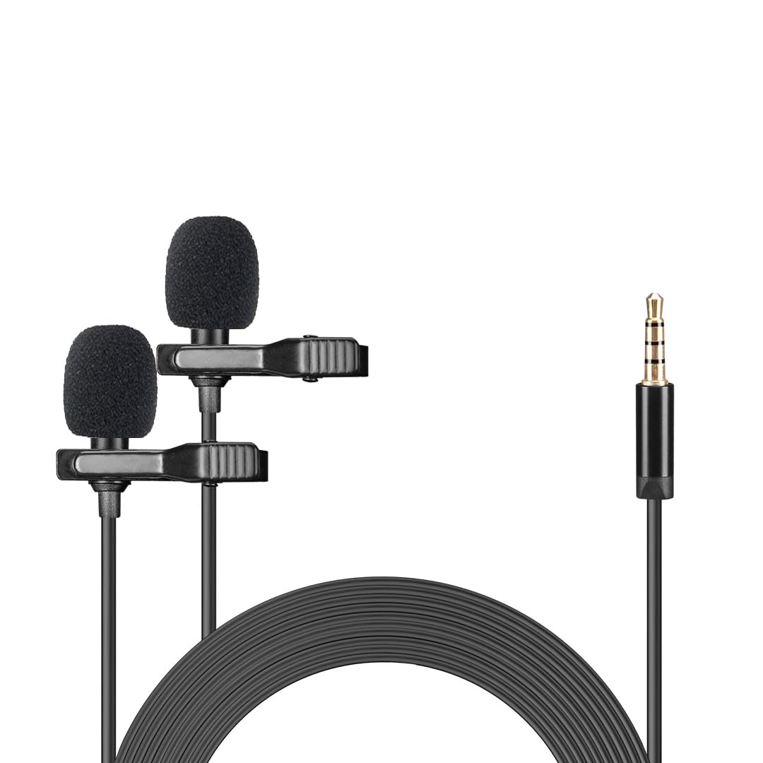 AM-C17 Dual Head Lapel Microphone | 1M x2 Long & Strong Cables