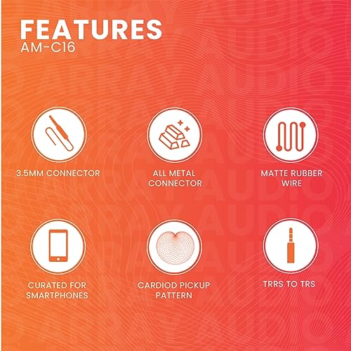 AM-C16 Lapel Microphone | 1M Long & Strong Cable