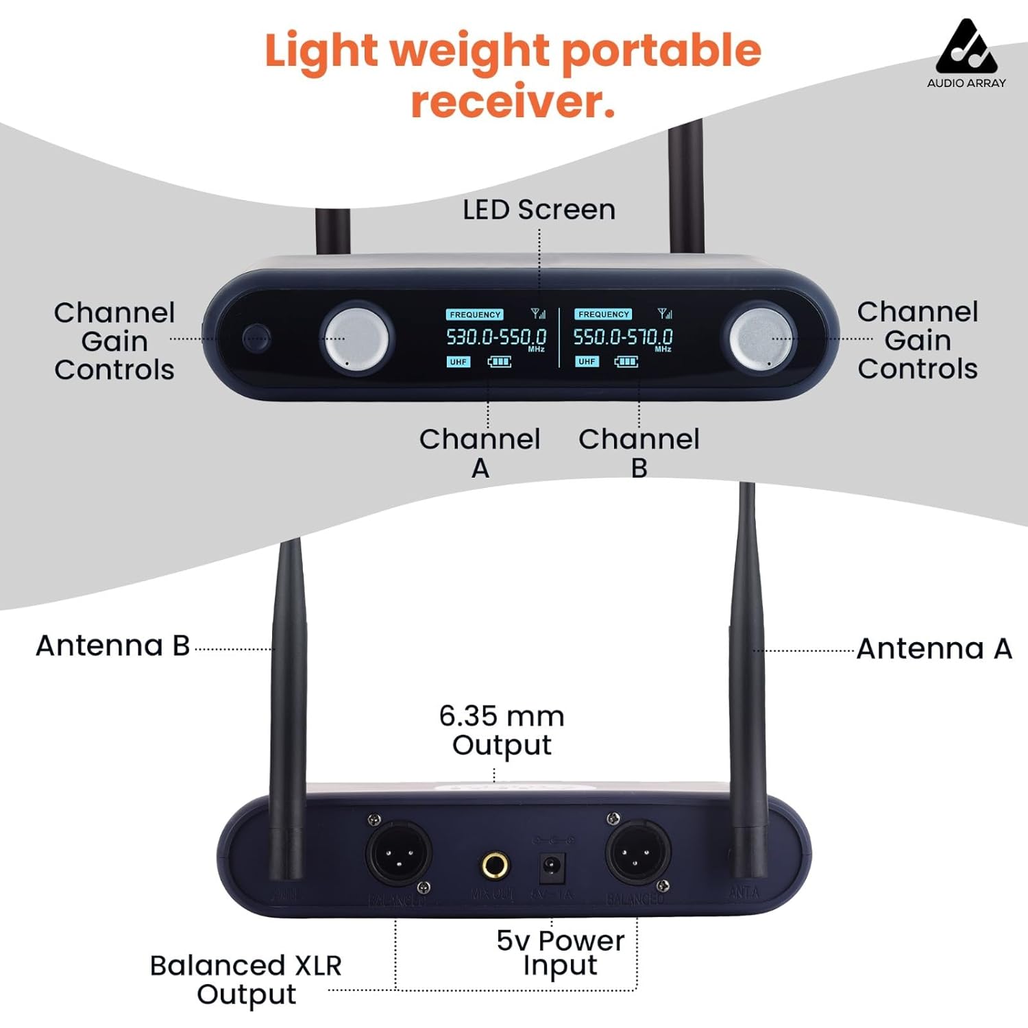 Buy Audio Array AM-W36 UHF Dual Wireless Premium Metal Microphone
