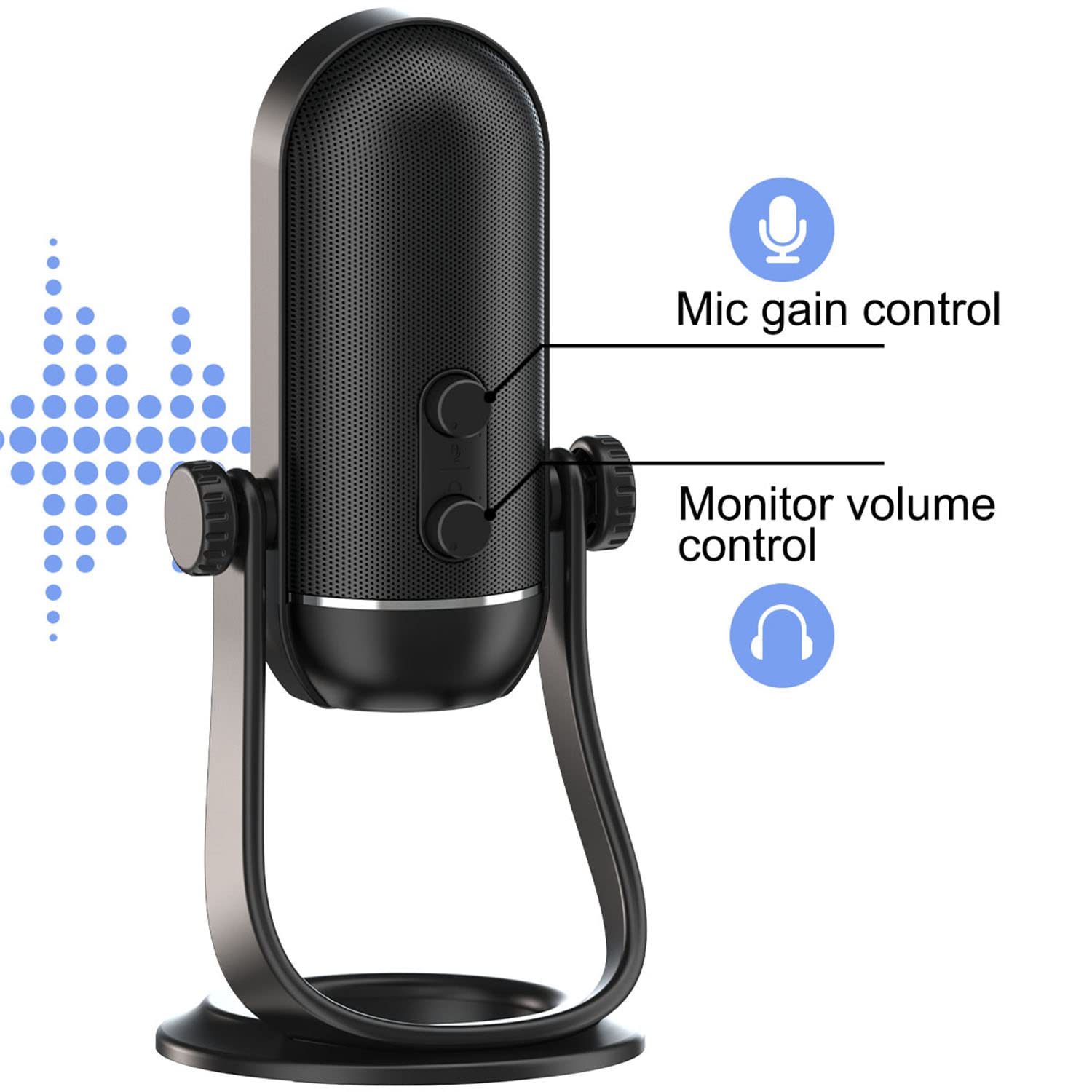 AM-C9 USB Plug & Play Condenser Microphone Kit | Metallic Base