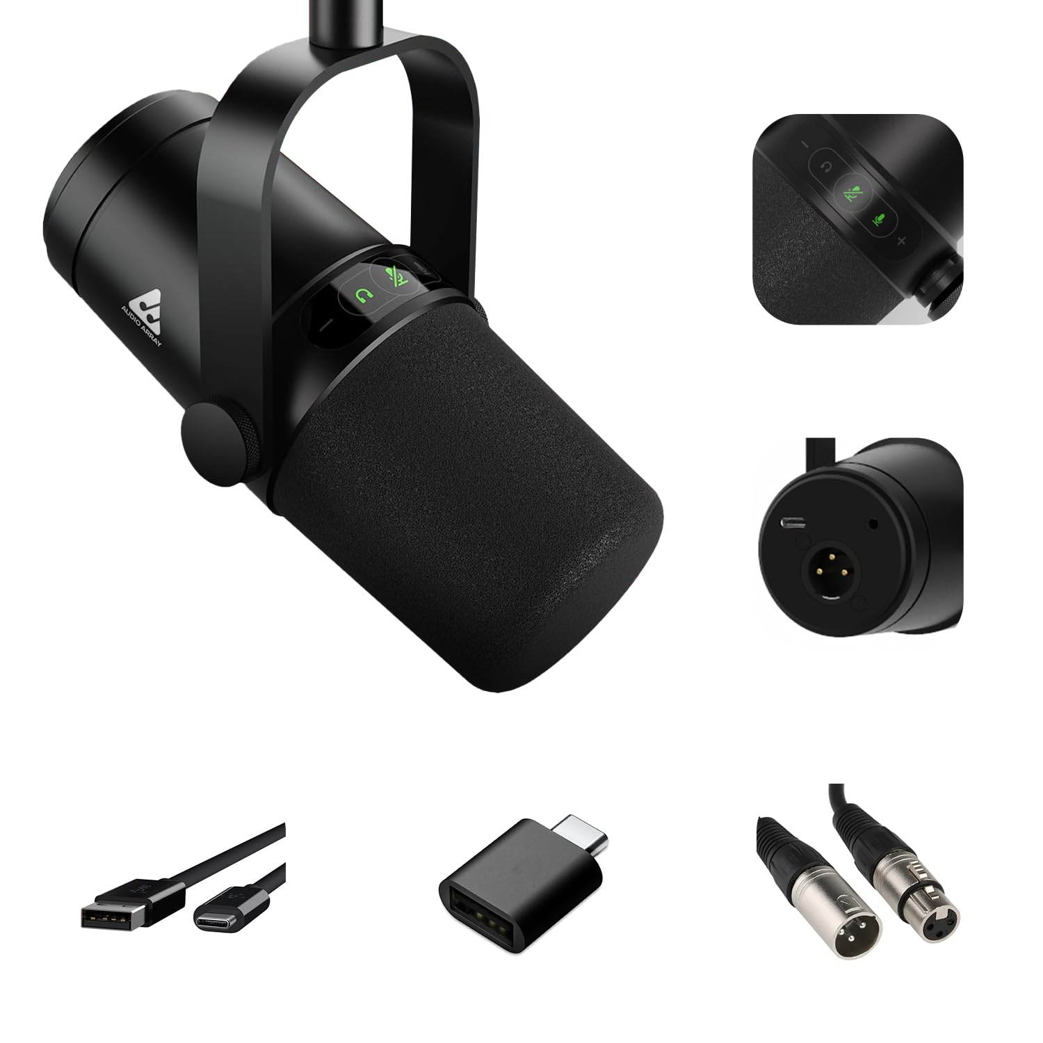 Podcasting Setup - Audio Interface, Dynamic Microphone & Boom Arms PB-02