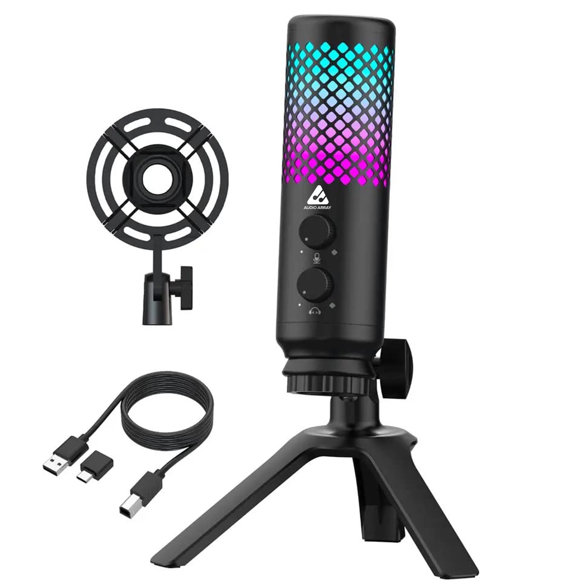 AM-C30 Metal RGB Professional USB Microphone - Main Image