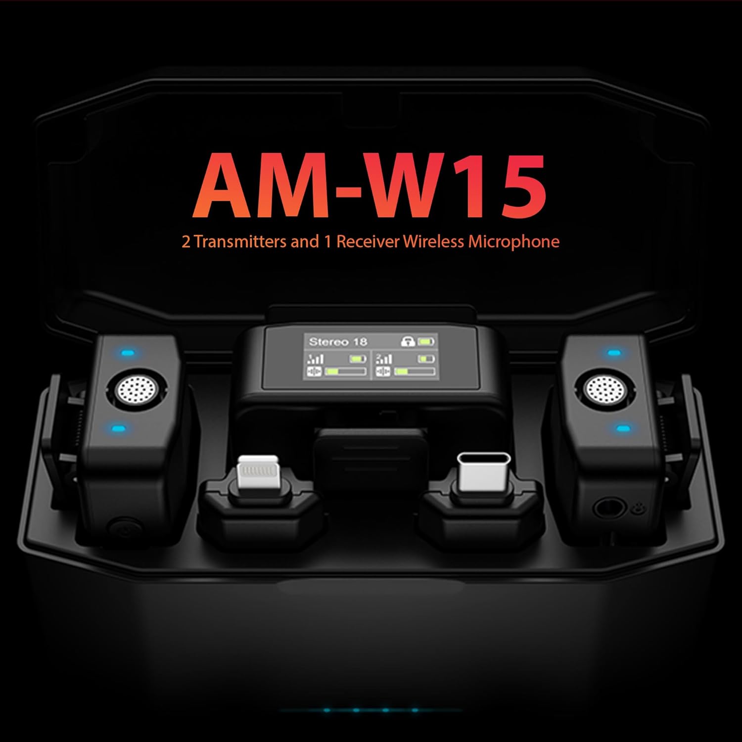 Refurbished - Audio Array Digital Mini Wireless Microphone with 2 Transmitters and 1 Receiver Wireless Microphone AM-W15