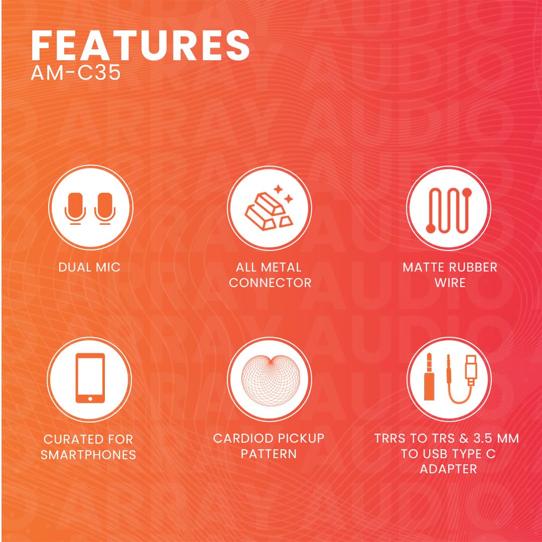 Refurbished - Audio Array 3.5 Mm Lavaliver Microphone Mini Recording Double Lavalier Microphone (AM-C35)