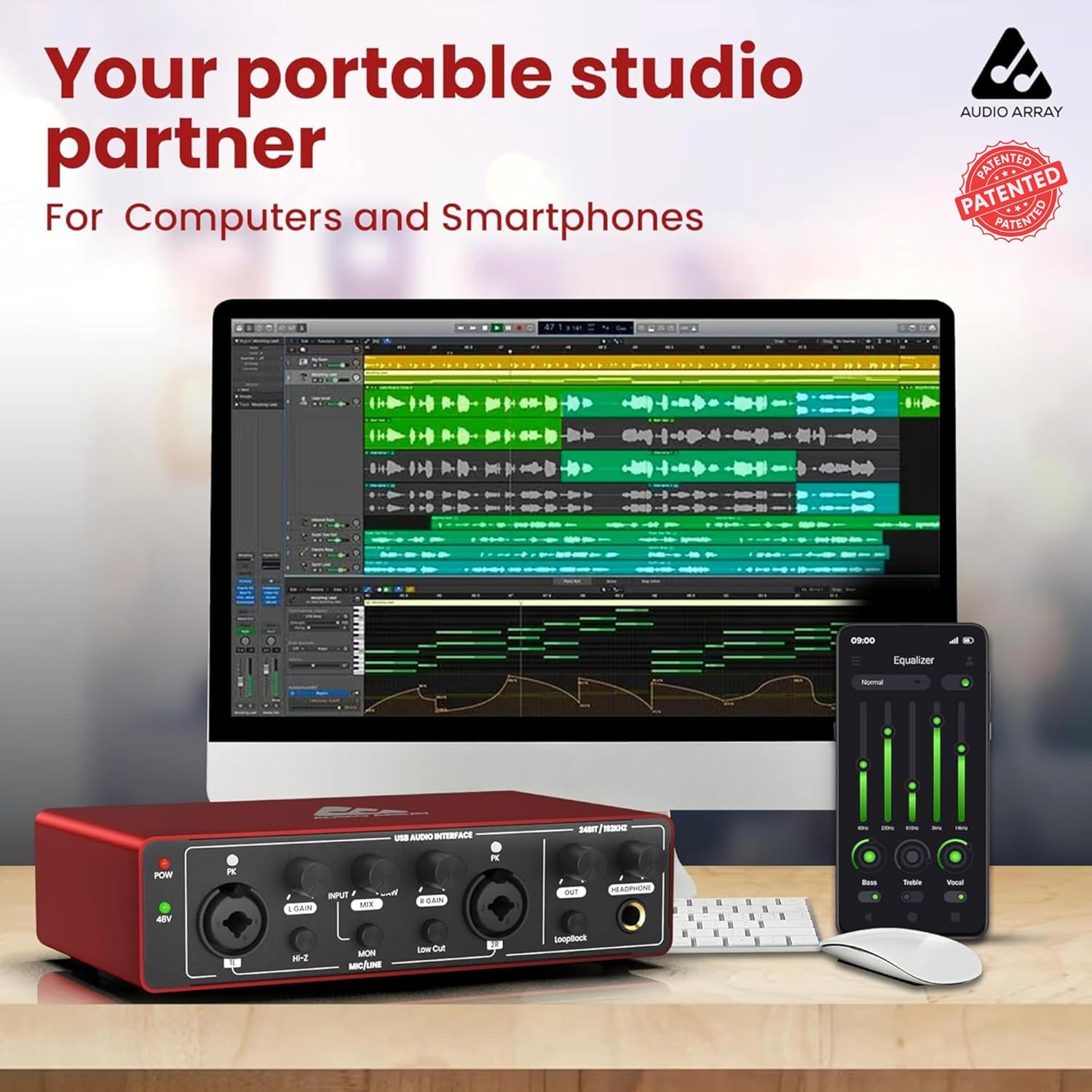 AI-04 2x2 Audio Interface | Metal Body | Red