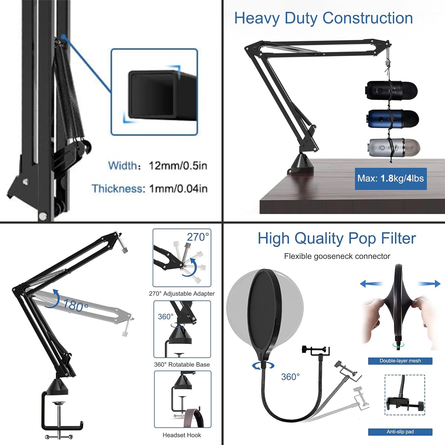 Refurbished - Audio Array AA-01 Suspension Boom Scissor Microphone Stand