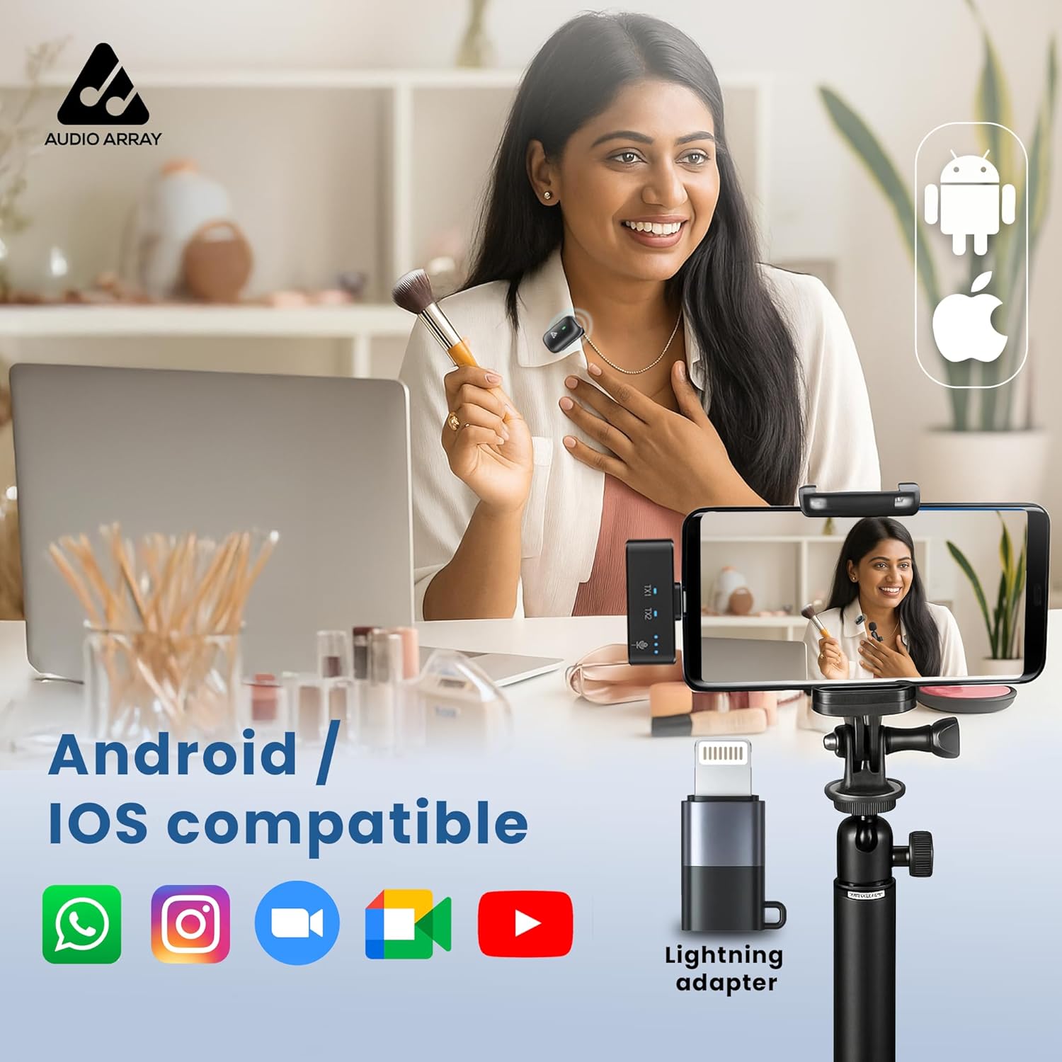 Audio Array Mini Wireless Lavalier Microphone AM-W19