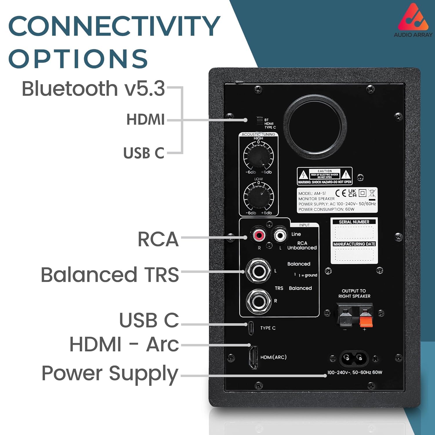 Audio Array AM-S1 Professional 4" Studio Monitor Speaker Pair