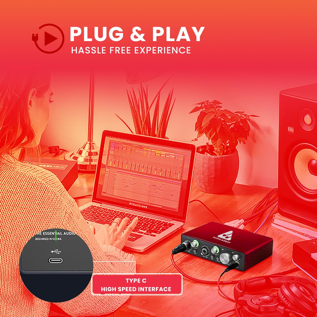 AI-02 2x2 Premium Audio Interface | Metallic Red