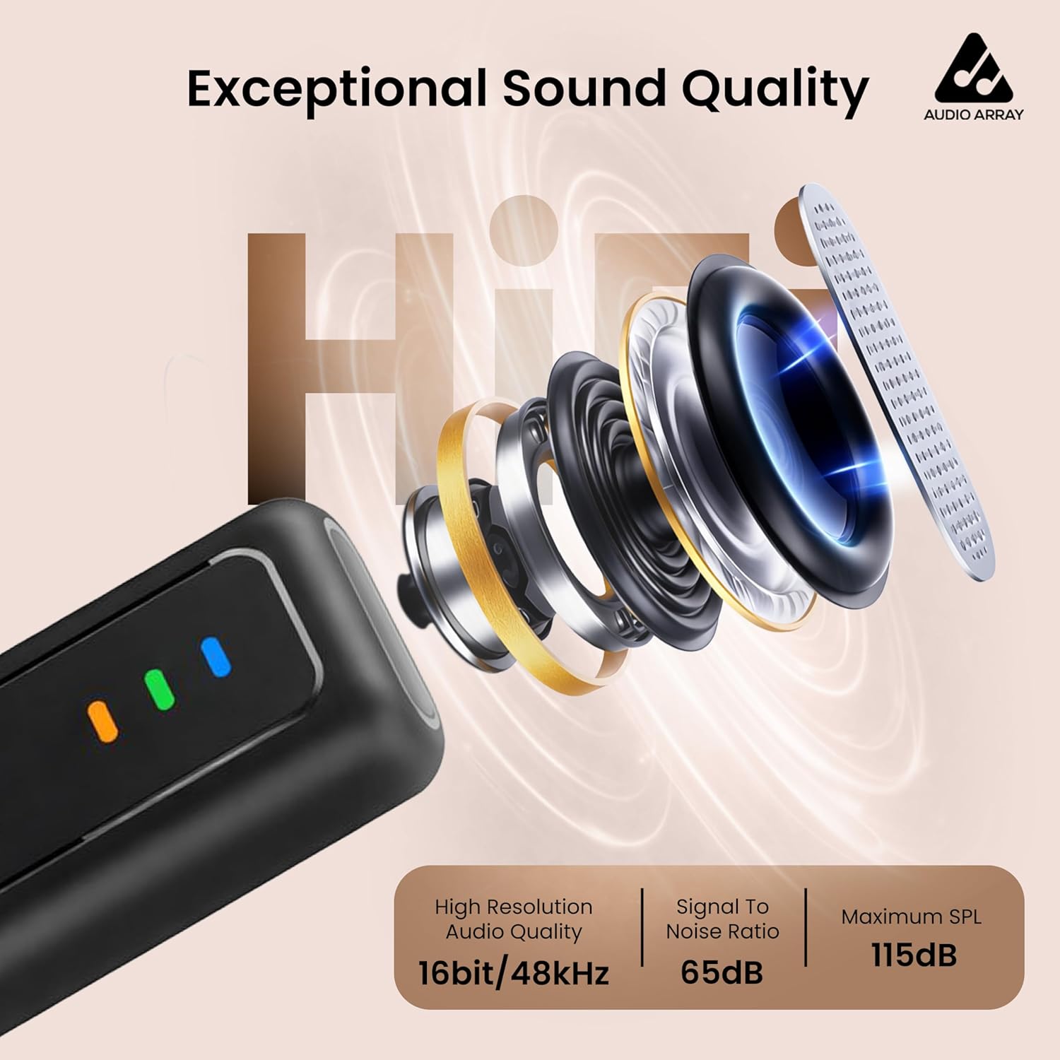 Audio Array AM-W24 Wireless Magnetic Mic, AI Noise Reduction