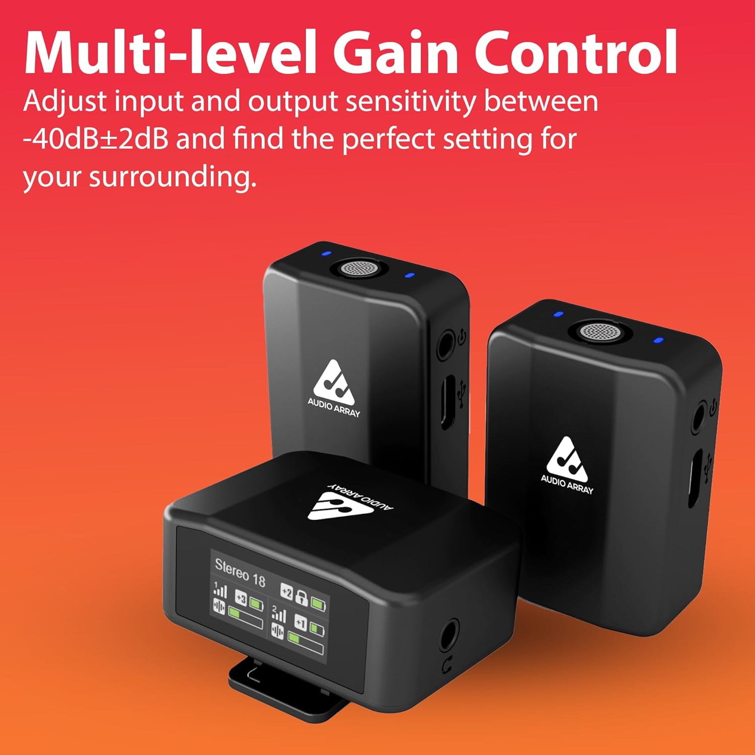 Refurbished - Audio Array Digital Mini Wireless Microphone with 2 Transmitters and 1 Receiver Wireless Microphone AM-W15