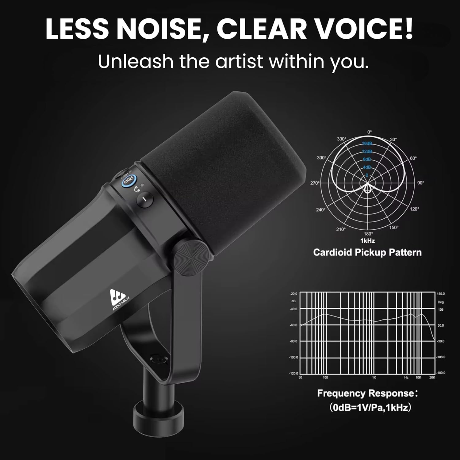 Audio Array AM-C11 XLR/USB Dynamic Podcast Microphone