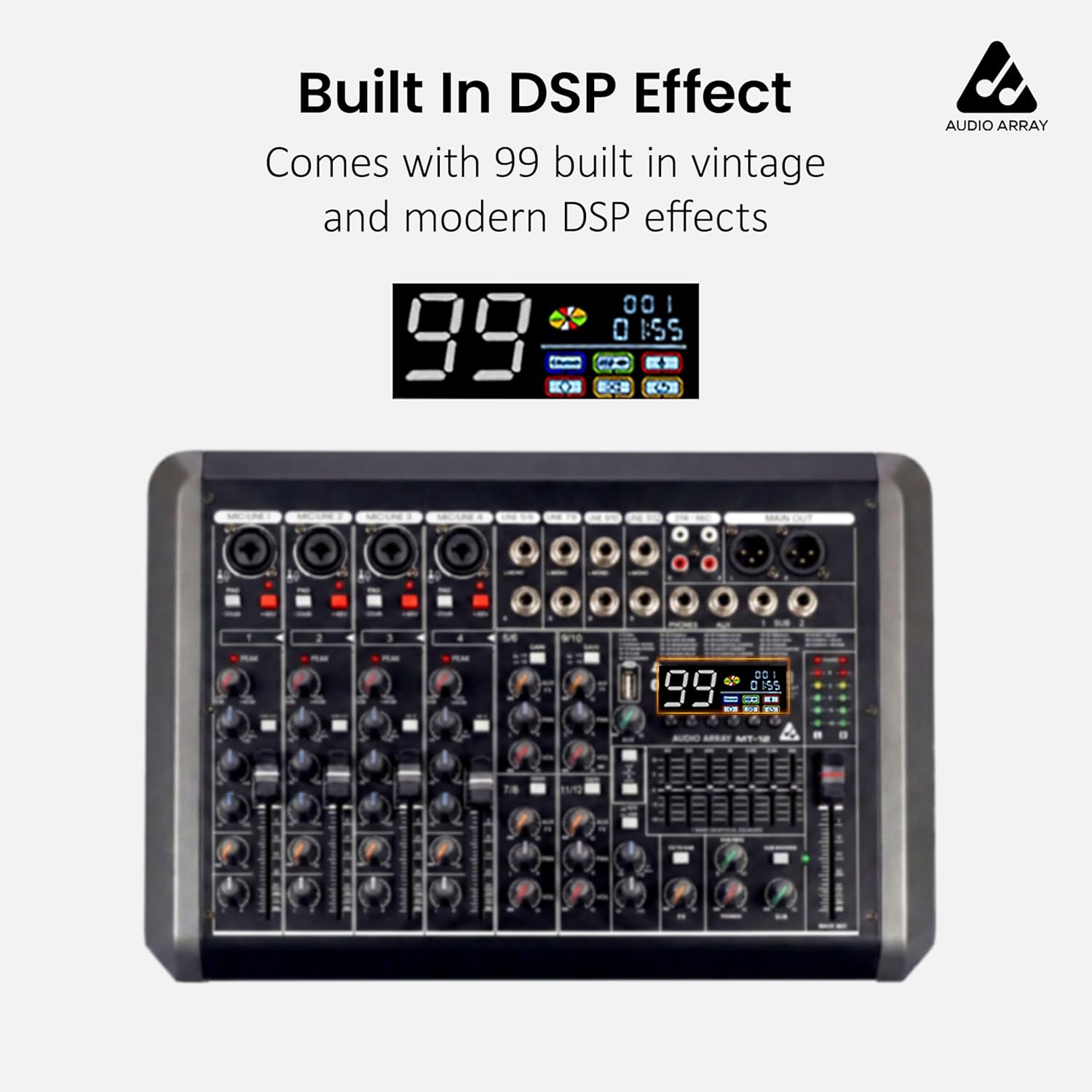 Audio Array MT-12 12 Analog+2 Digital Channel Hybrid Analog+USB Mixer