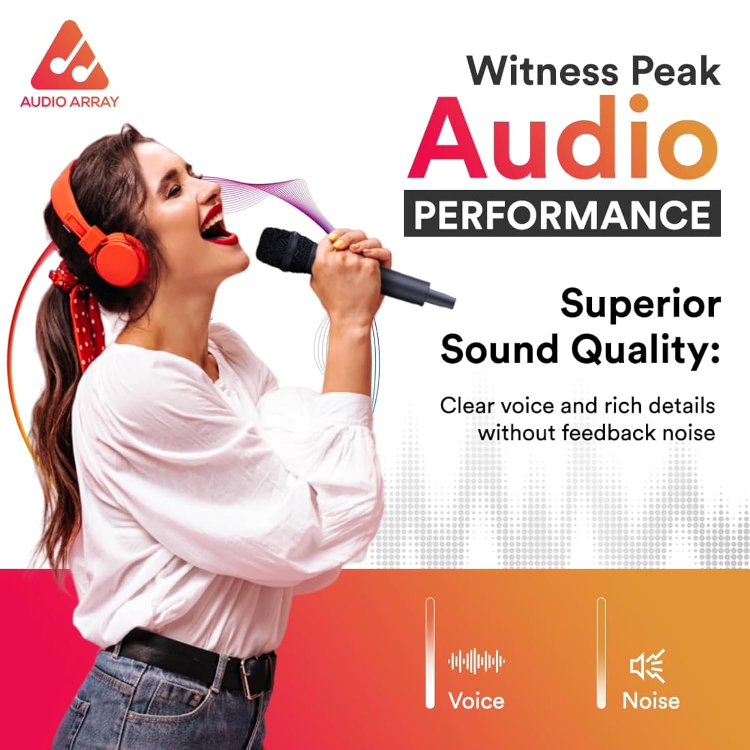 Audio Array AM-W33 UHF Solo Wireless Microphone | 6+ Hours Receiver Battery Backup