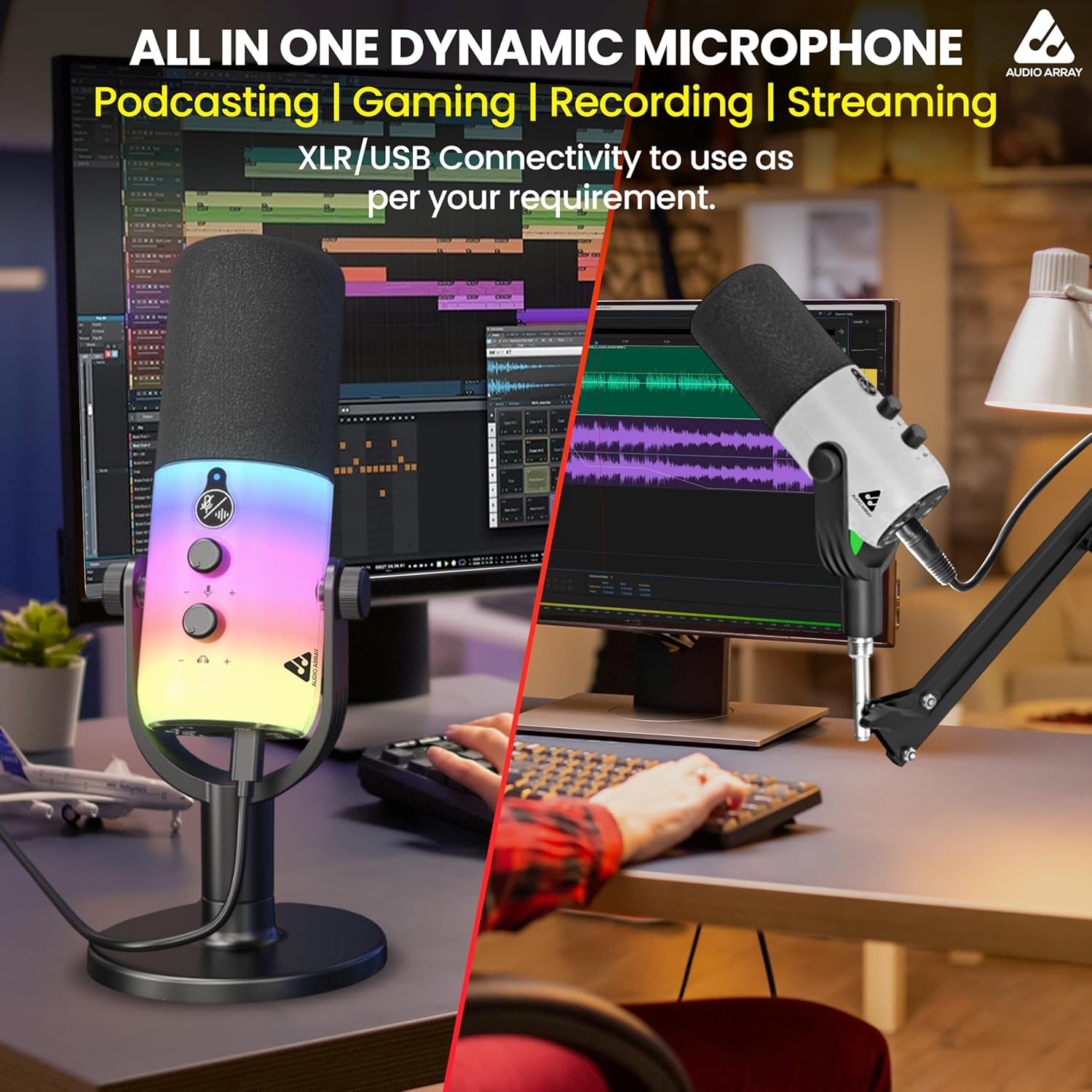 Audio Array AM-C48 Full RGB Dynamic XLR/USB Microphone