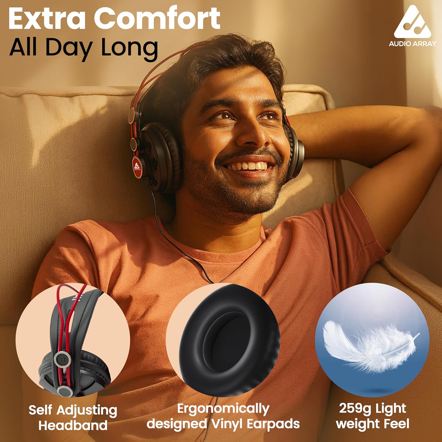 AH-60-RD Semi-Open Back Over-Ear Live Monitoring Headphones
