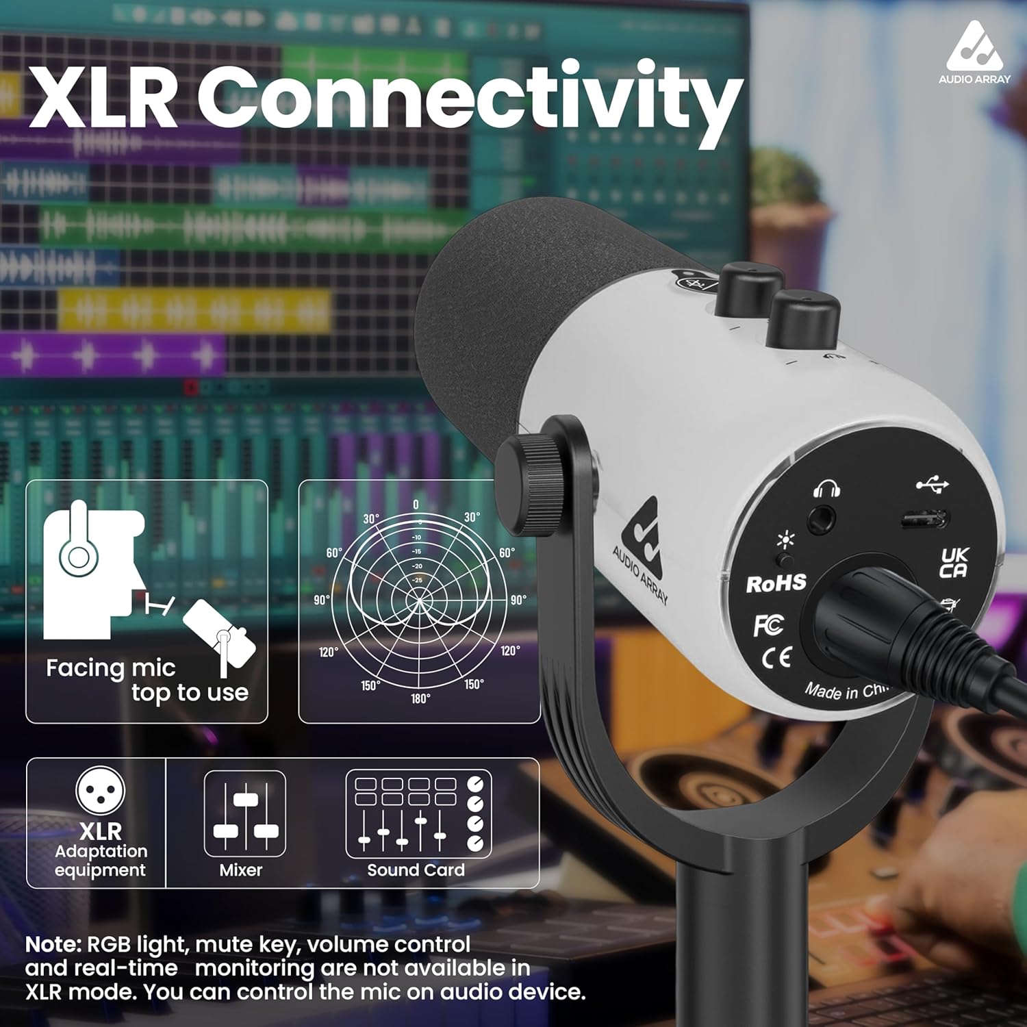 Audio Array AM-C48 Full RGB Dynamic XLR/USB Microphone