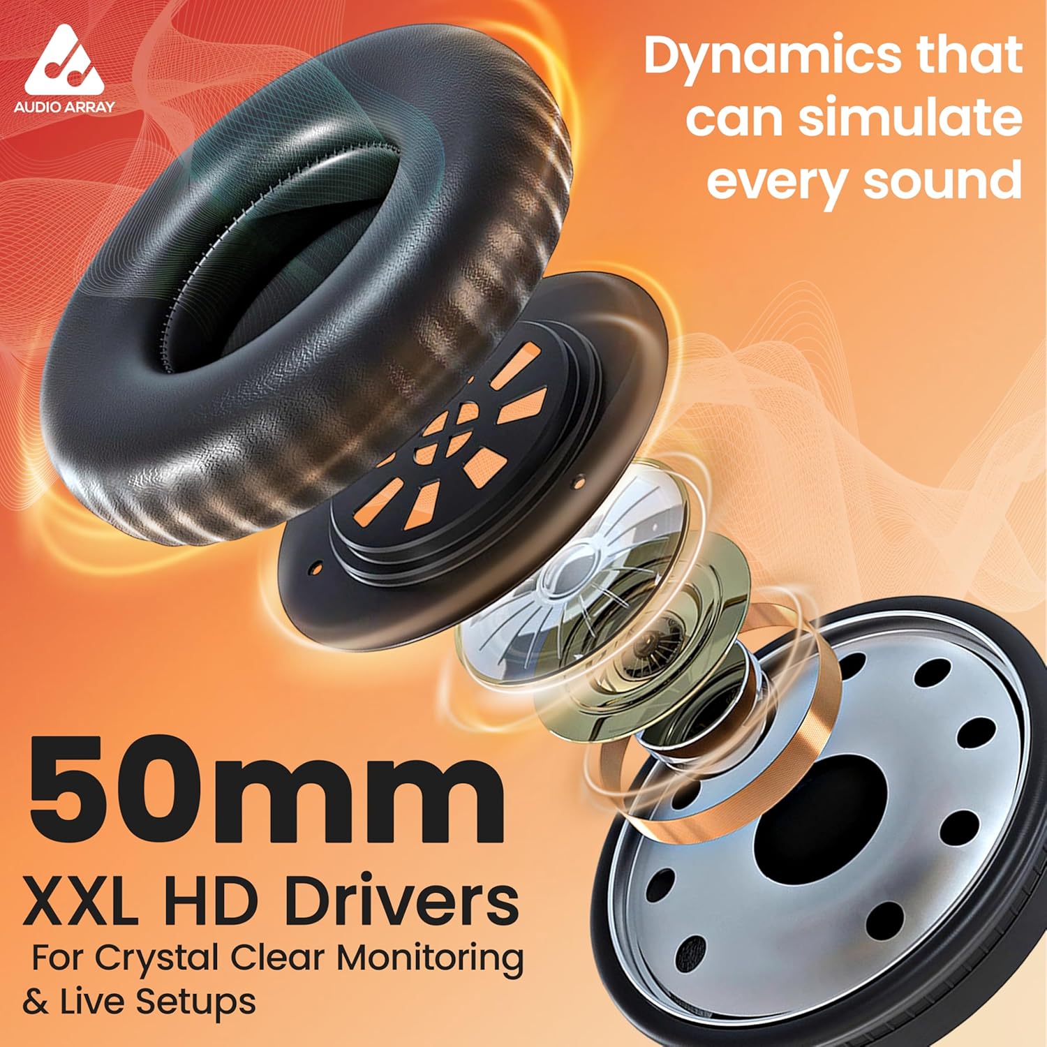 AH-60-RD Semi-Open Back Over-Ear Live Monitoring Headphones
