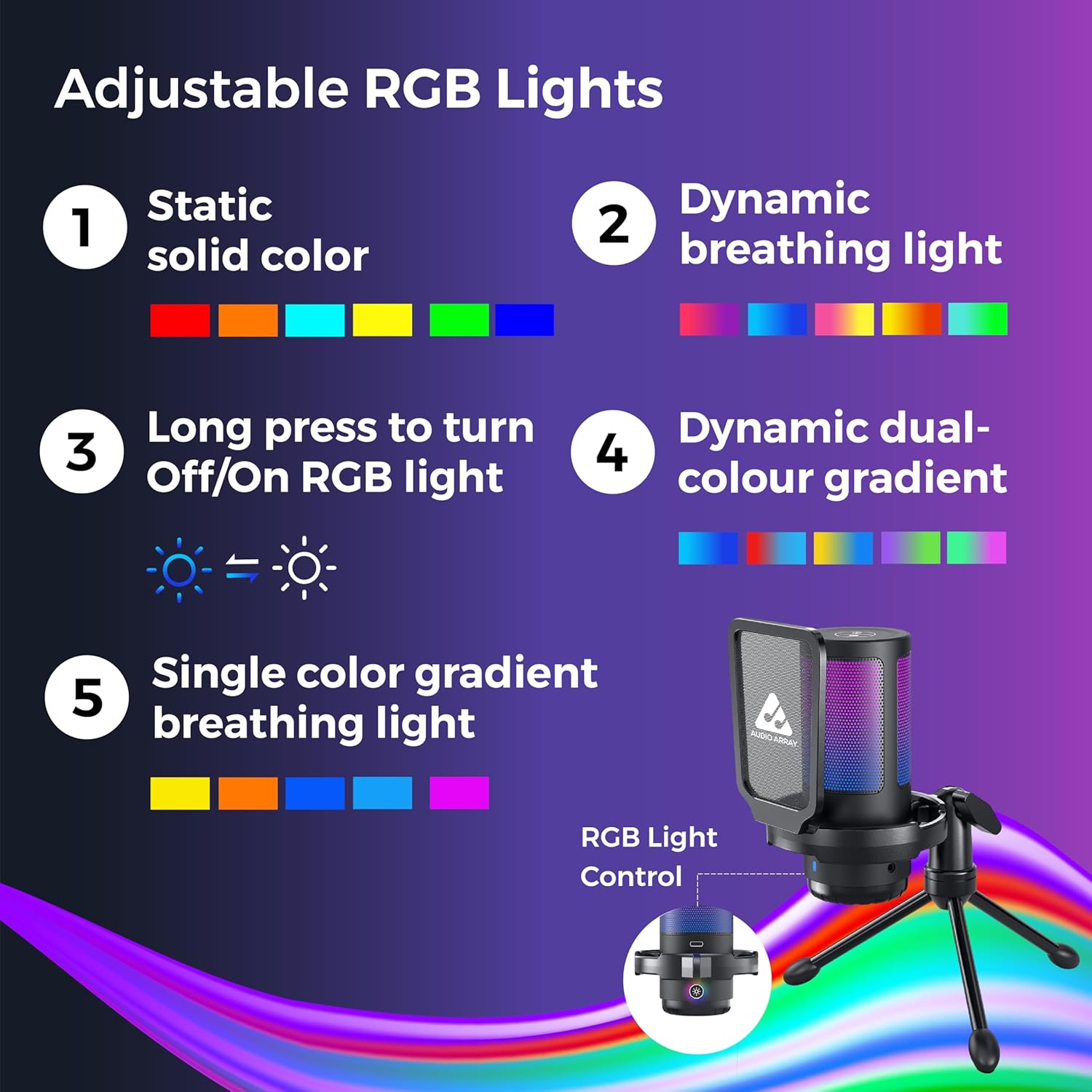 Audio Array AM-C46 Professional RGB USB Condenser Microphone Kit