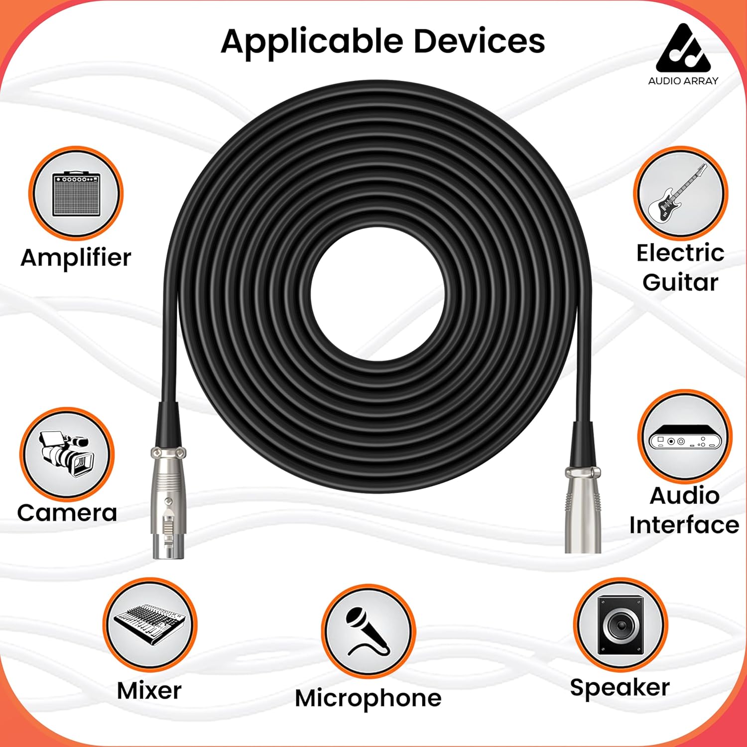 Audio Array A3-XLR XLR Male to Female Cable 3 Meter