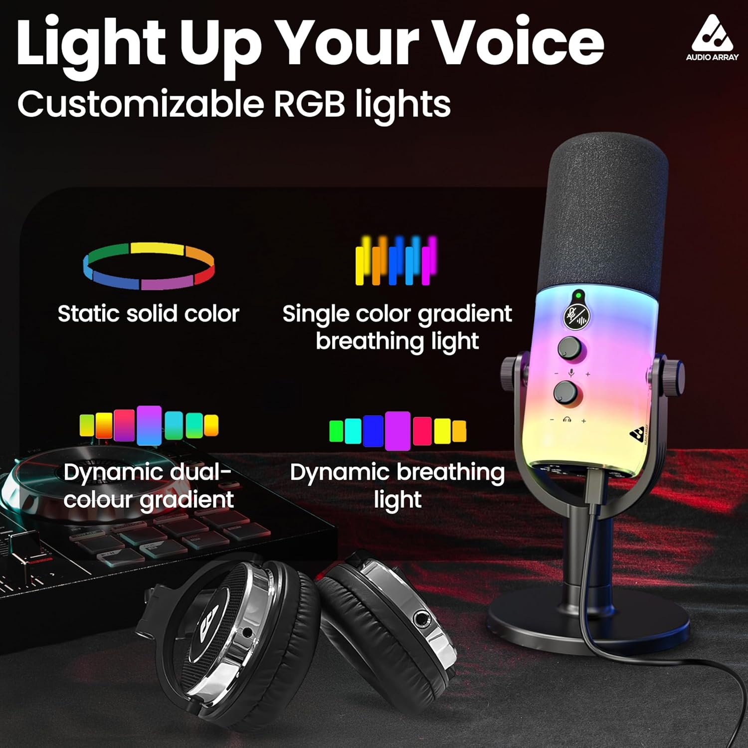 Audio Array AM-C48 Full RGB Dynamic XLR/USB Microphone