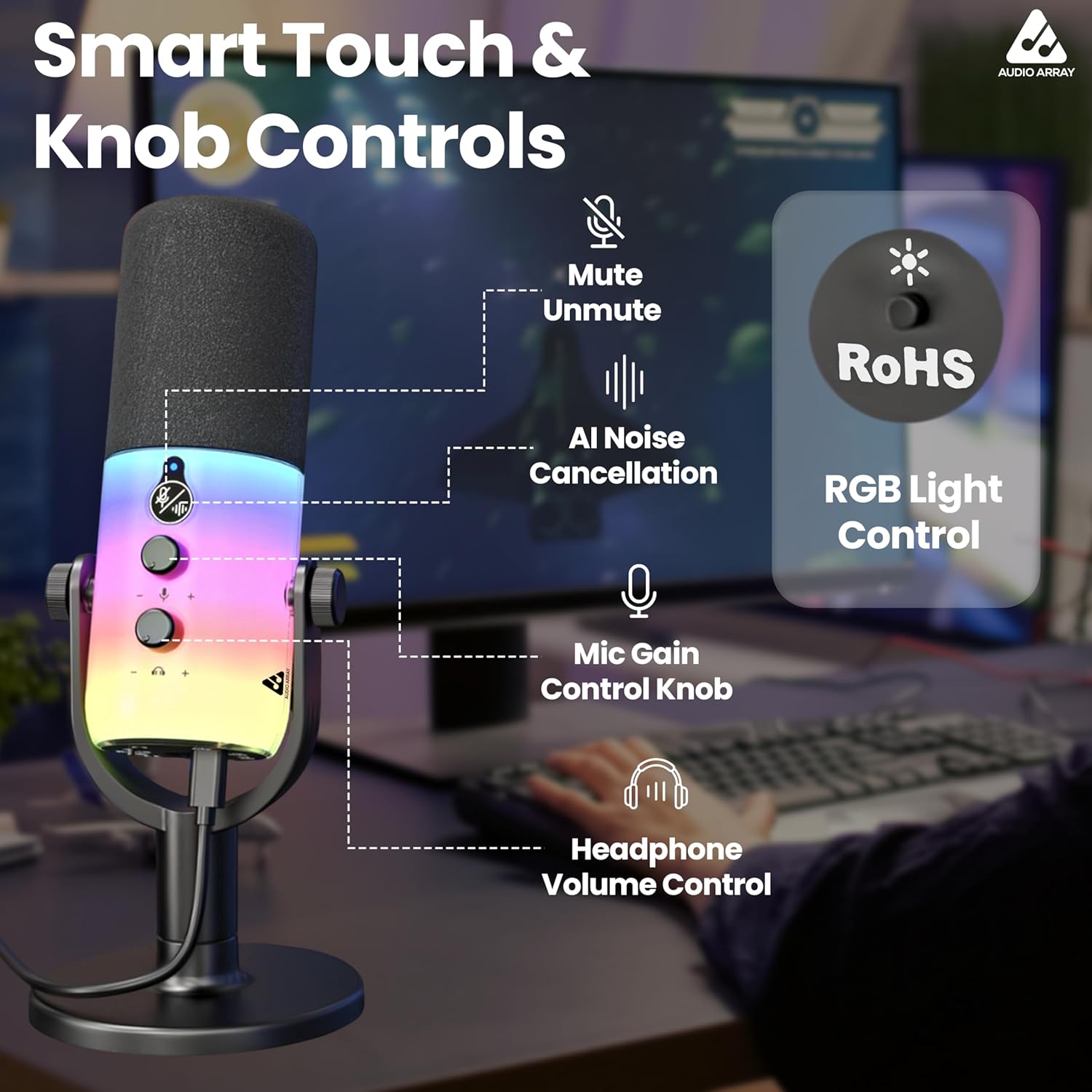 Audio Array AM-C48 Full RGB Dynamic XLR/USB Microphone