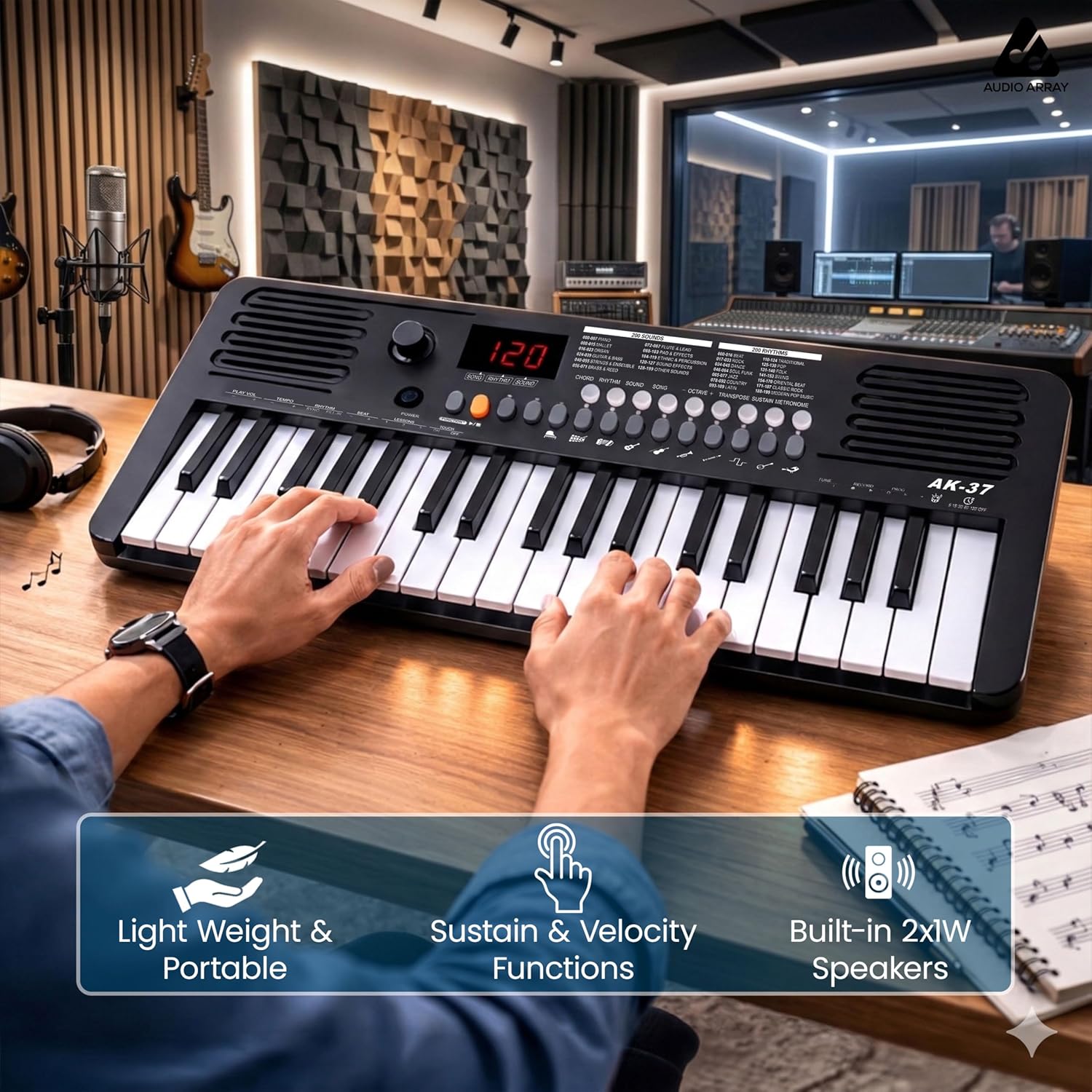 Audio Array AK-37 Black MIDI Keyboard