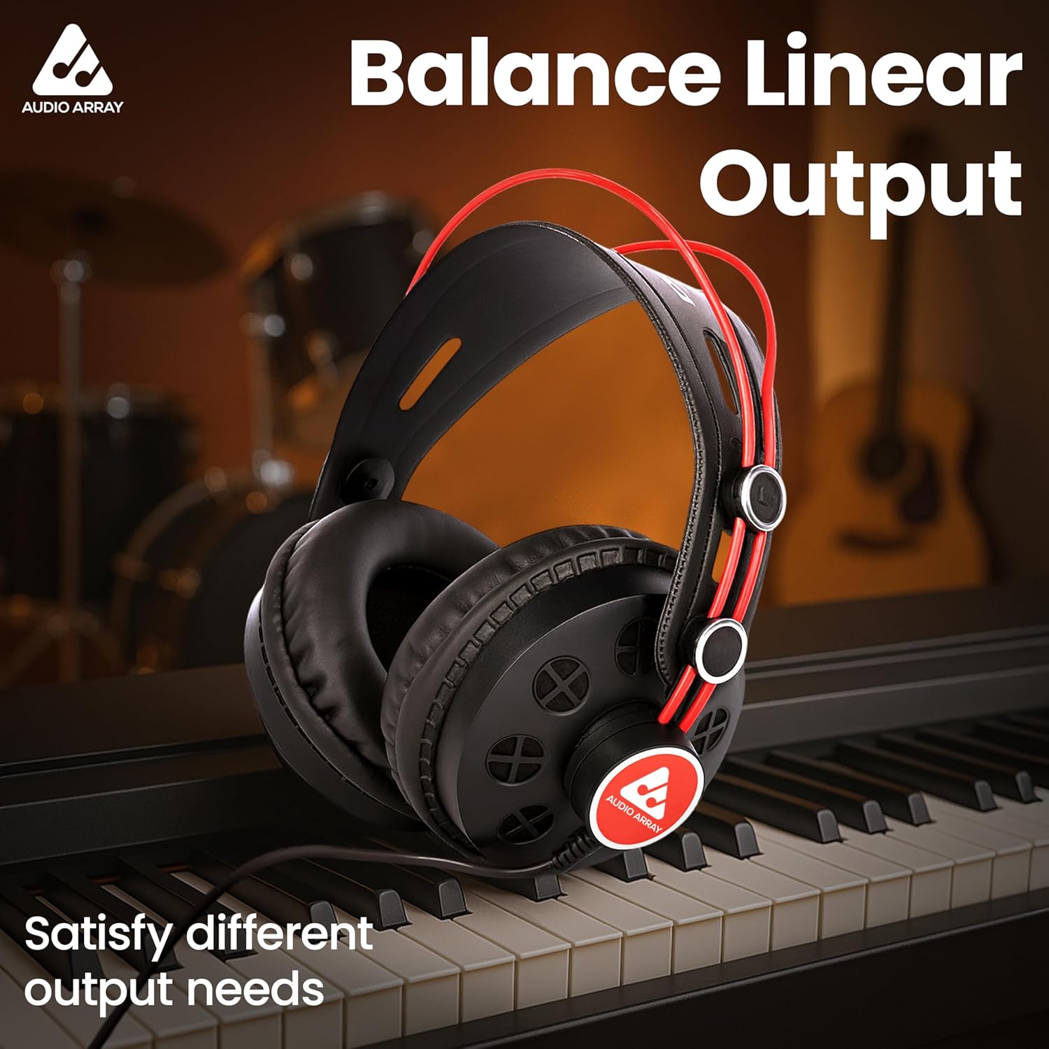 AH-60-RD Semi-Open Back Over-Ear Live Monitoring Headphones
