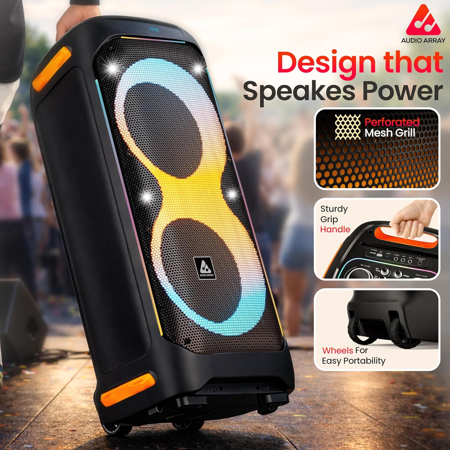 Audio Array SoniqX 160W Trolley BT Party Speaker AM-S6