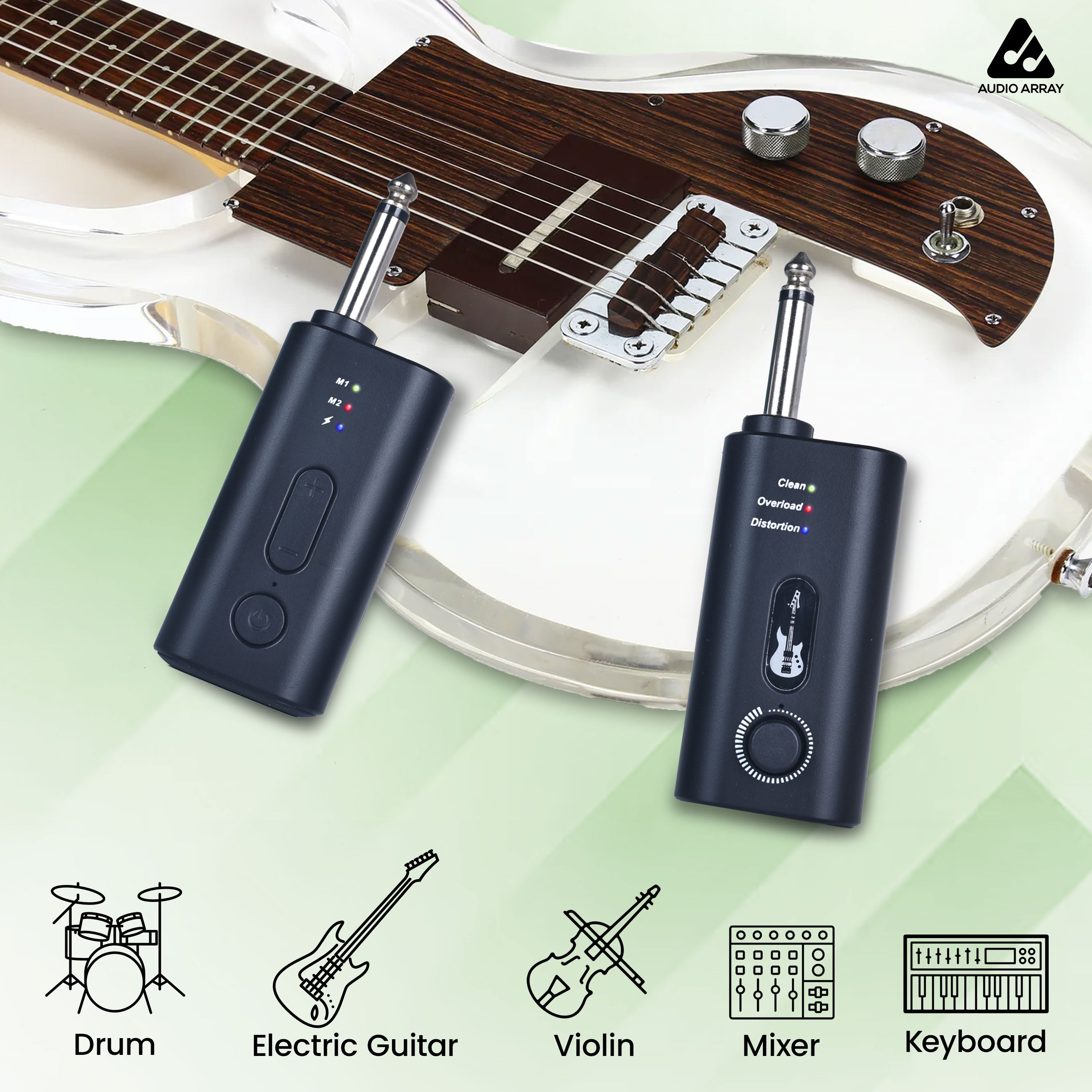 Audio Array Guitar Transceiver | 2.4GHz Wireless Audio System | 24Bit/48kHz Audio | AE831