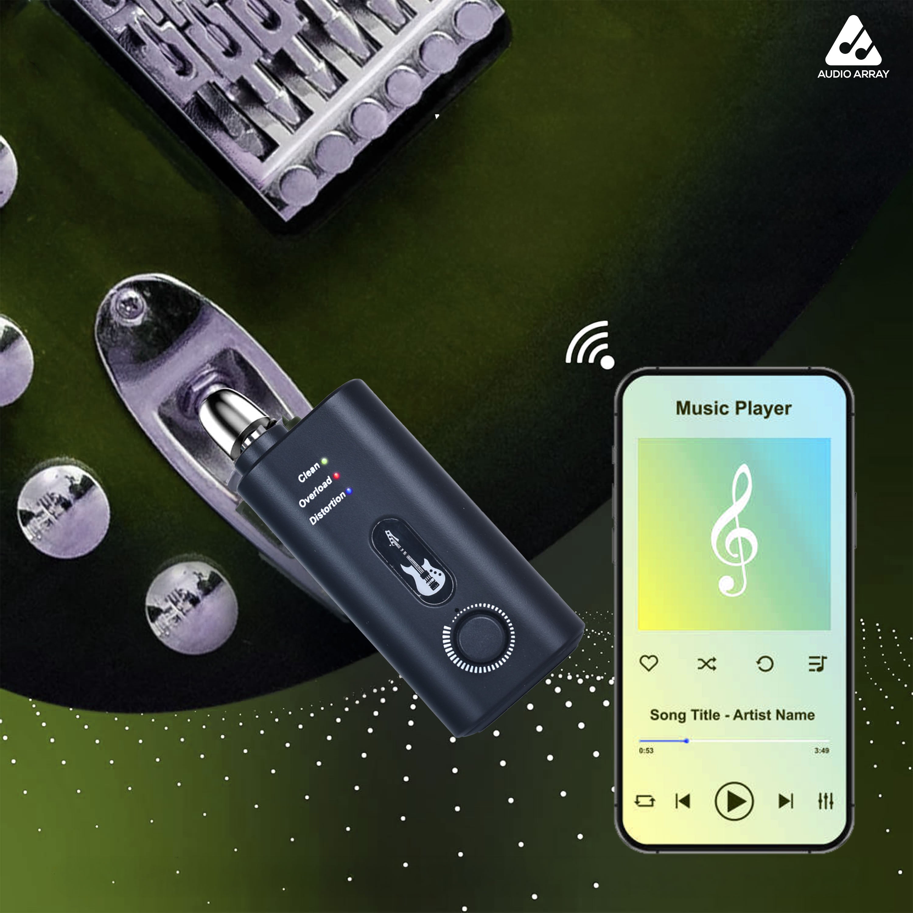 Audio Array Guitar Transceiver | 2.4GHz Wireless Audio System | 24Bit/48kHz Audio | AE831