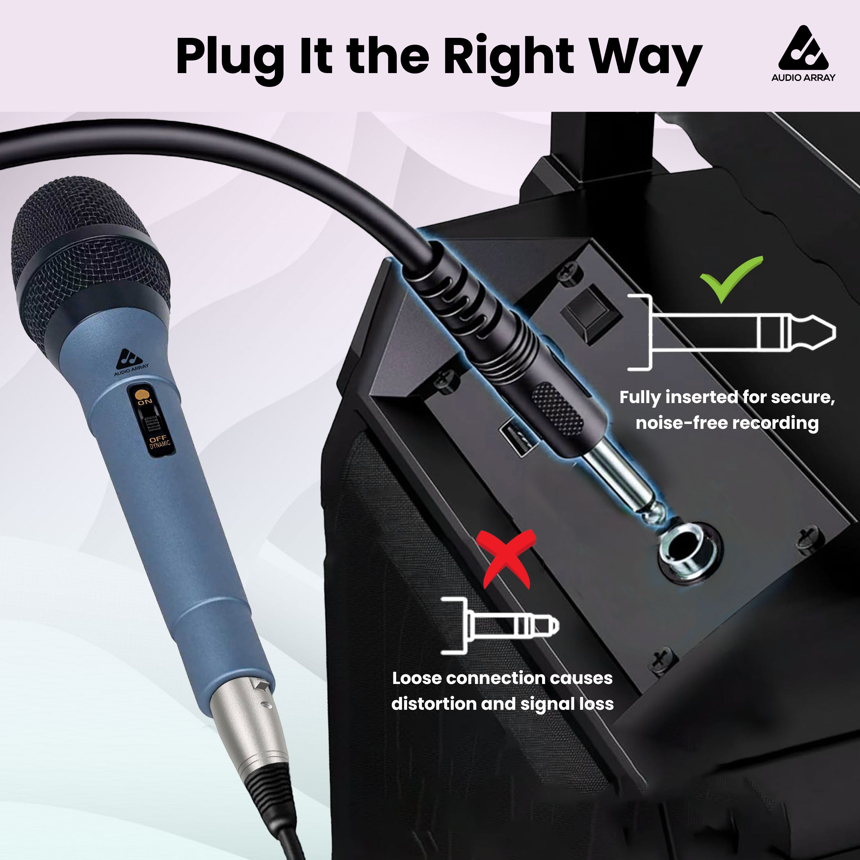 Audio Array Dynamic XLR to TRS Microphone | 24Bit/48kHz | Cardioid Pickup | AM-C49