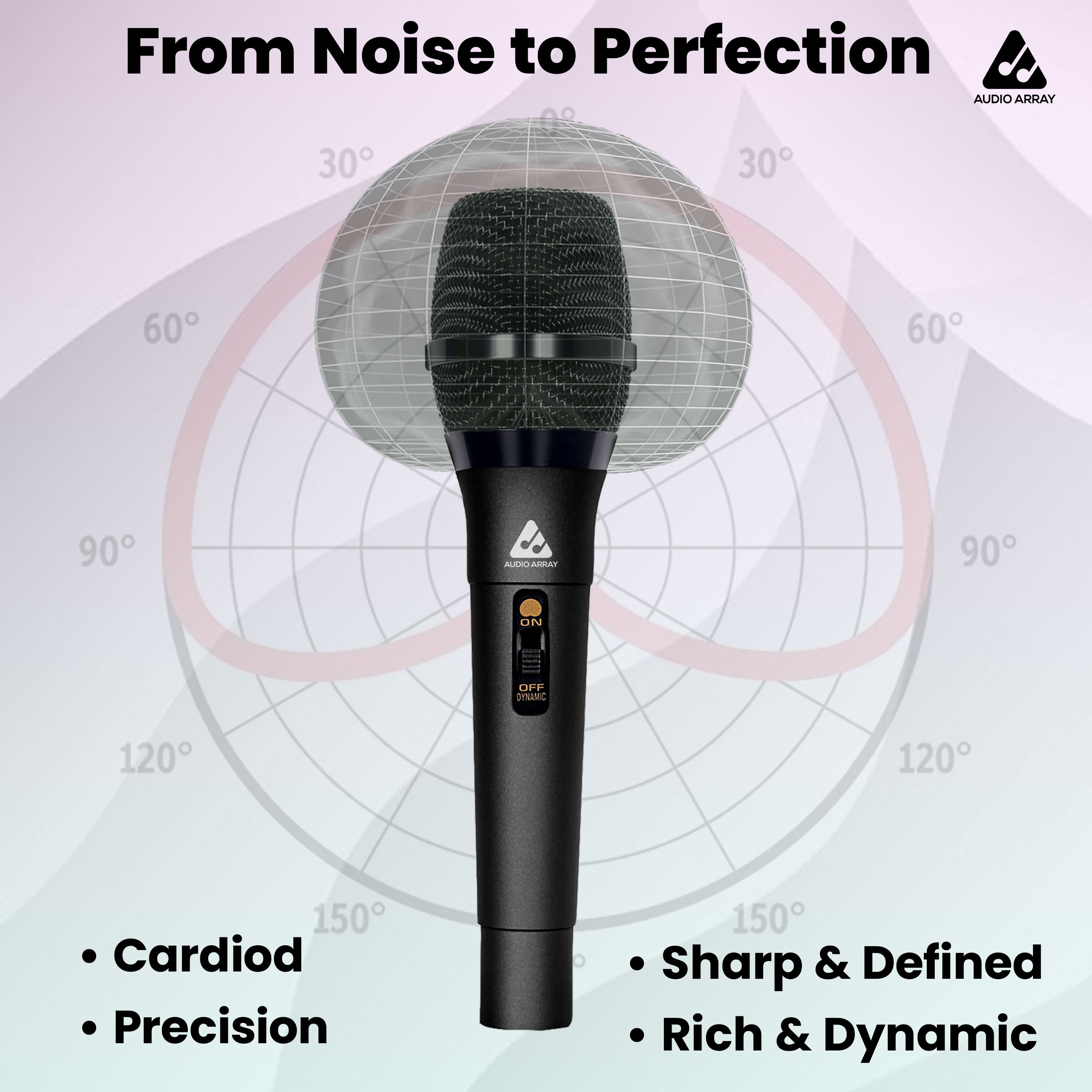 Audio Array Dynamic XLR to TRS Microphone | 24Bit/48kHz | Cardioid Pickup | AM-C50