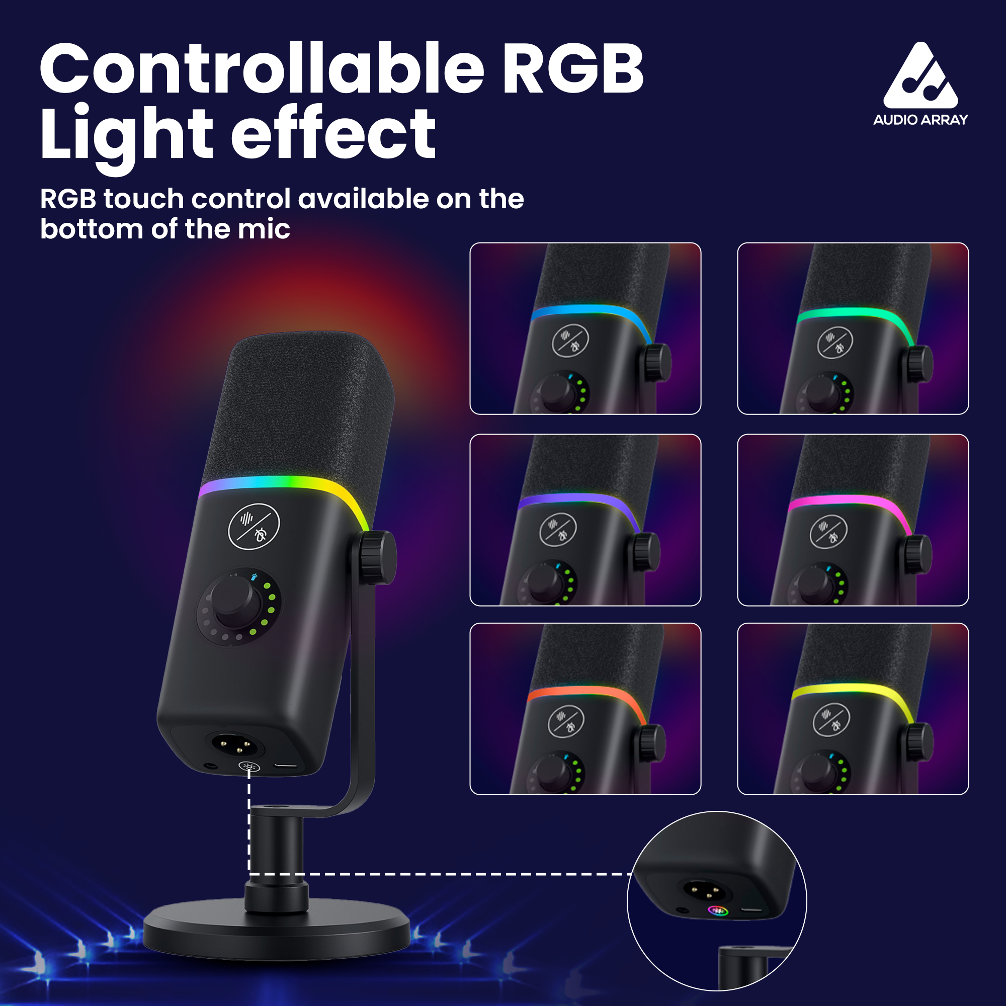 Audio Array AM-C45 Pro XLR/USB RGB Dynamic Microphone Kit