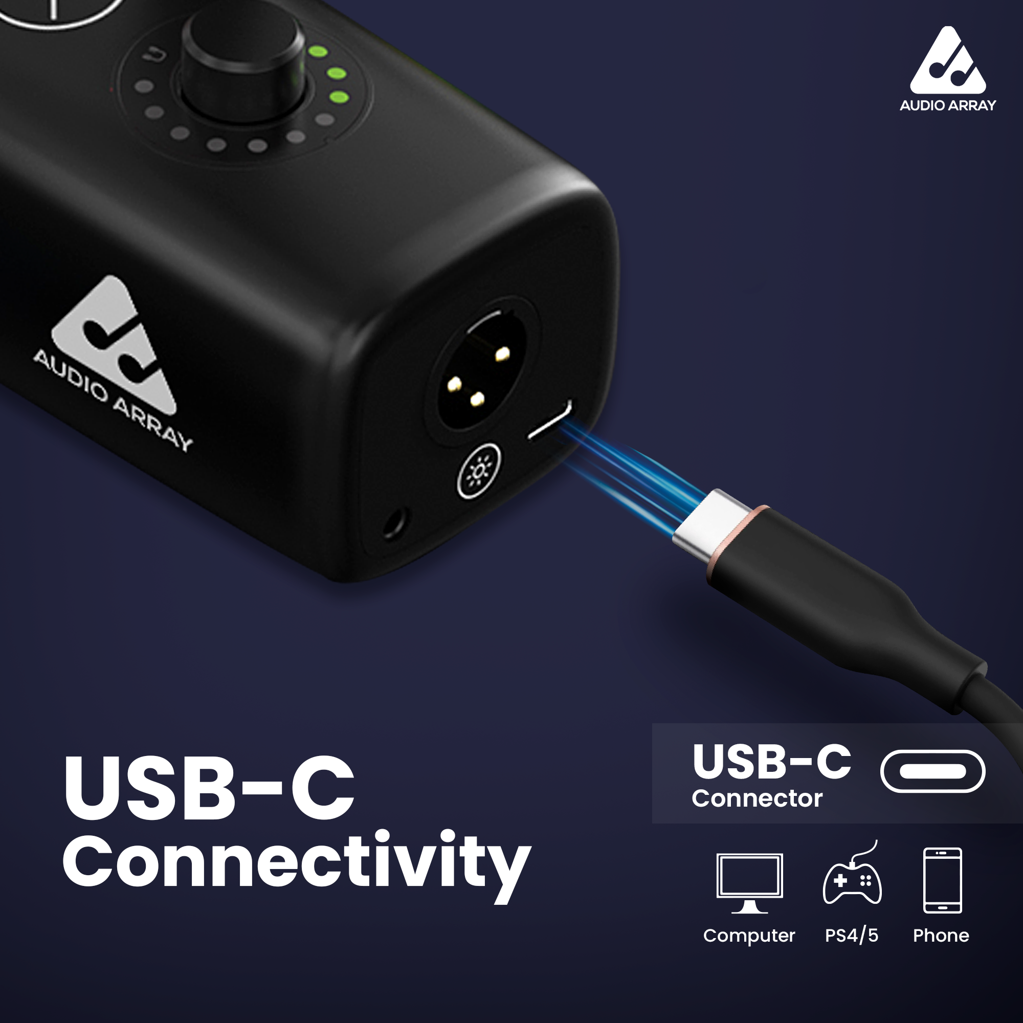 Audio Array AM-C45 Pro XLR/USB RGB Dynamic Microphone Kit