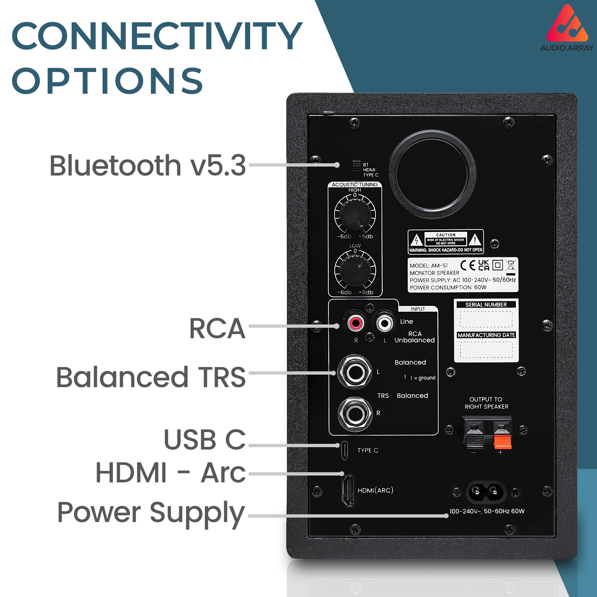 Audio Array AM-S1 Professional 4" Studio Monitor Speaker Pair